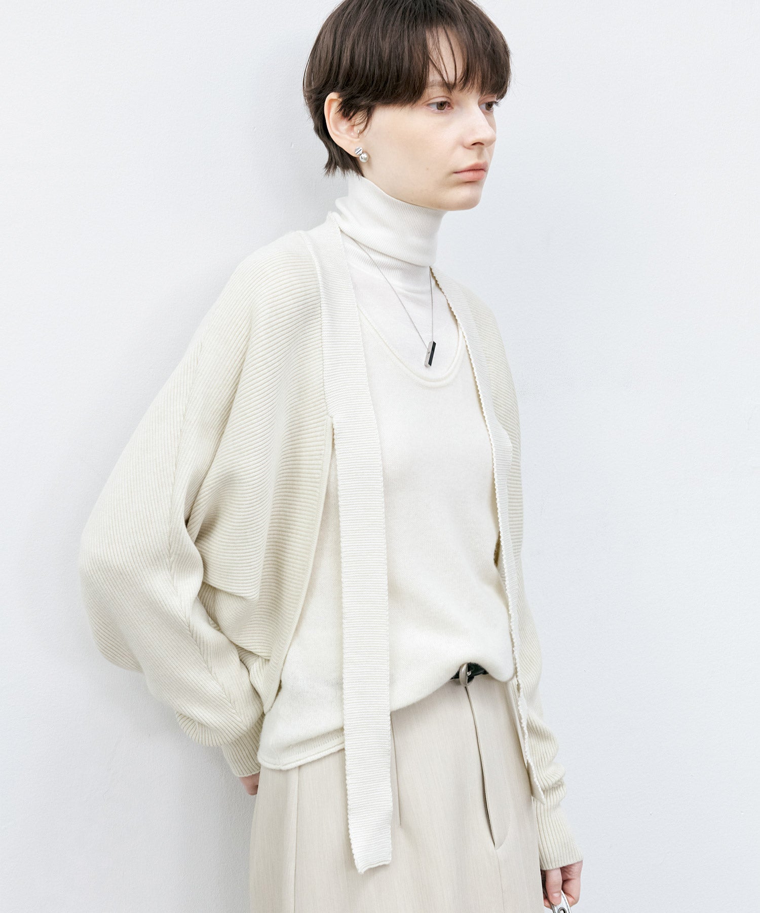 Contrast Panel Turtleneck Top