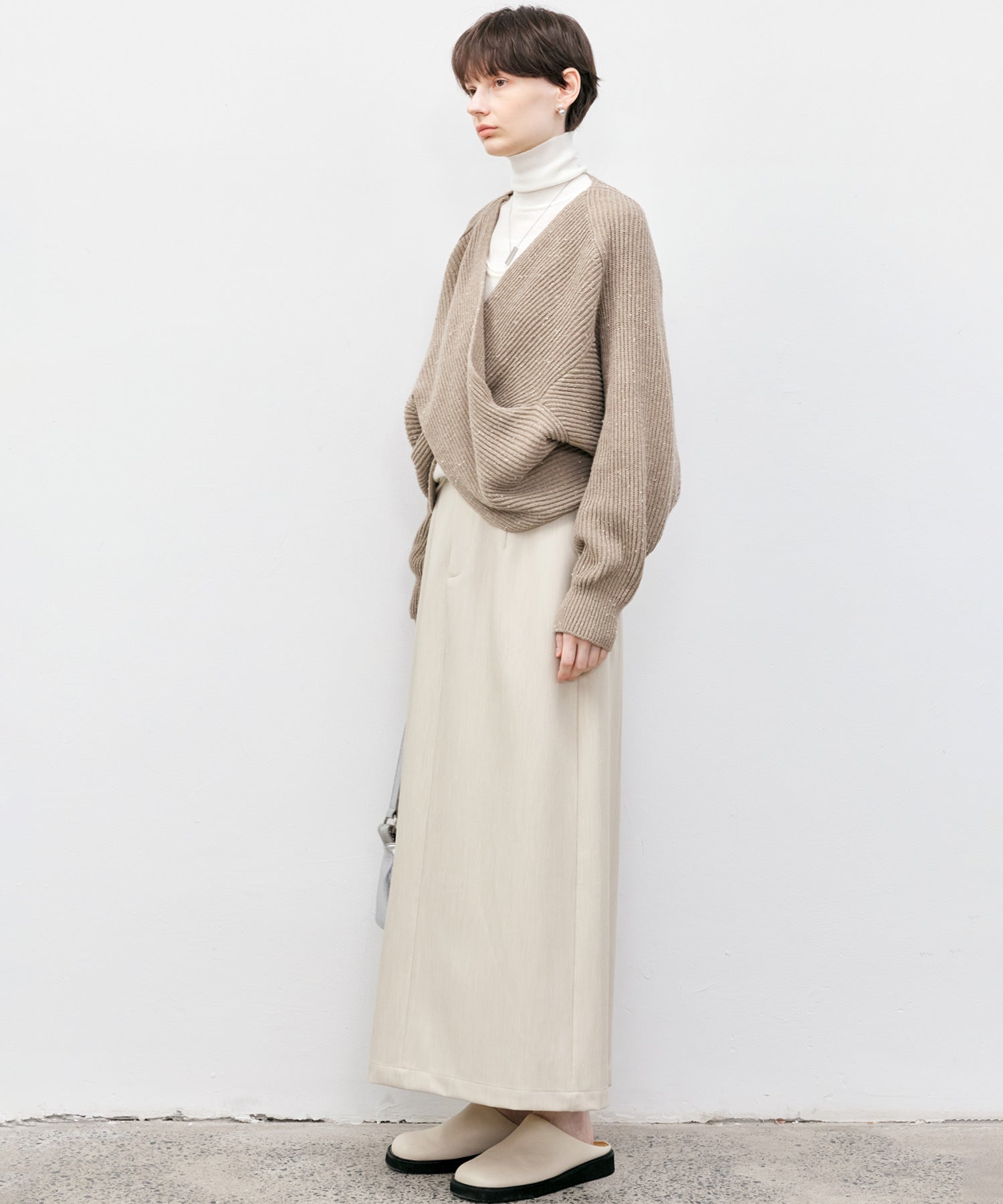 Contrast Panel Turtleneck Top
