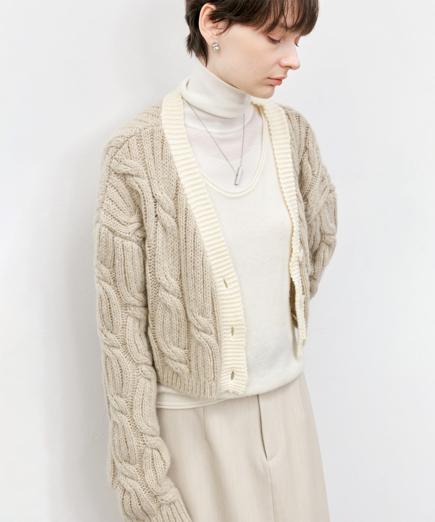 Contrast Panel Turtleneck Top