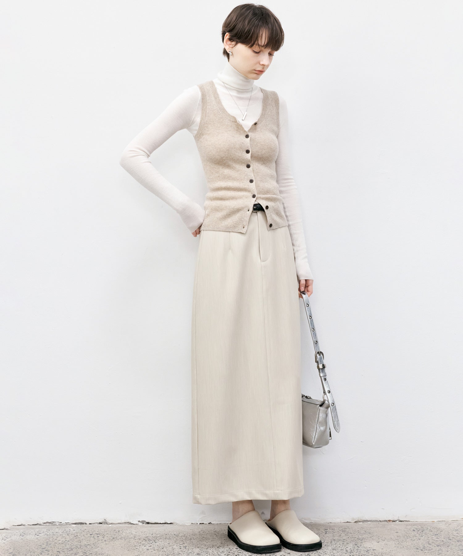 Contrast Panel Turtleneck Top