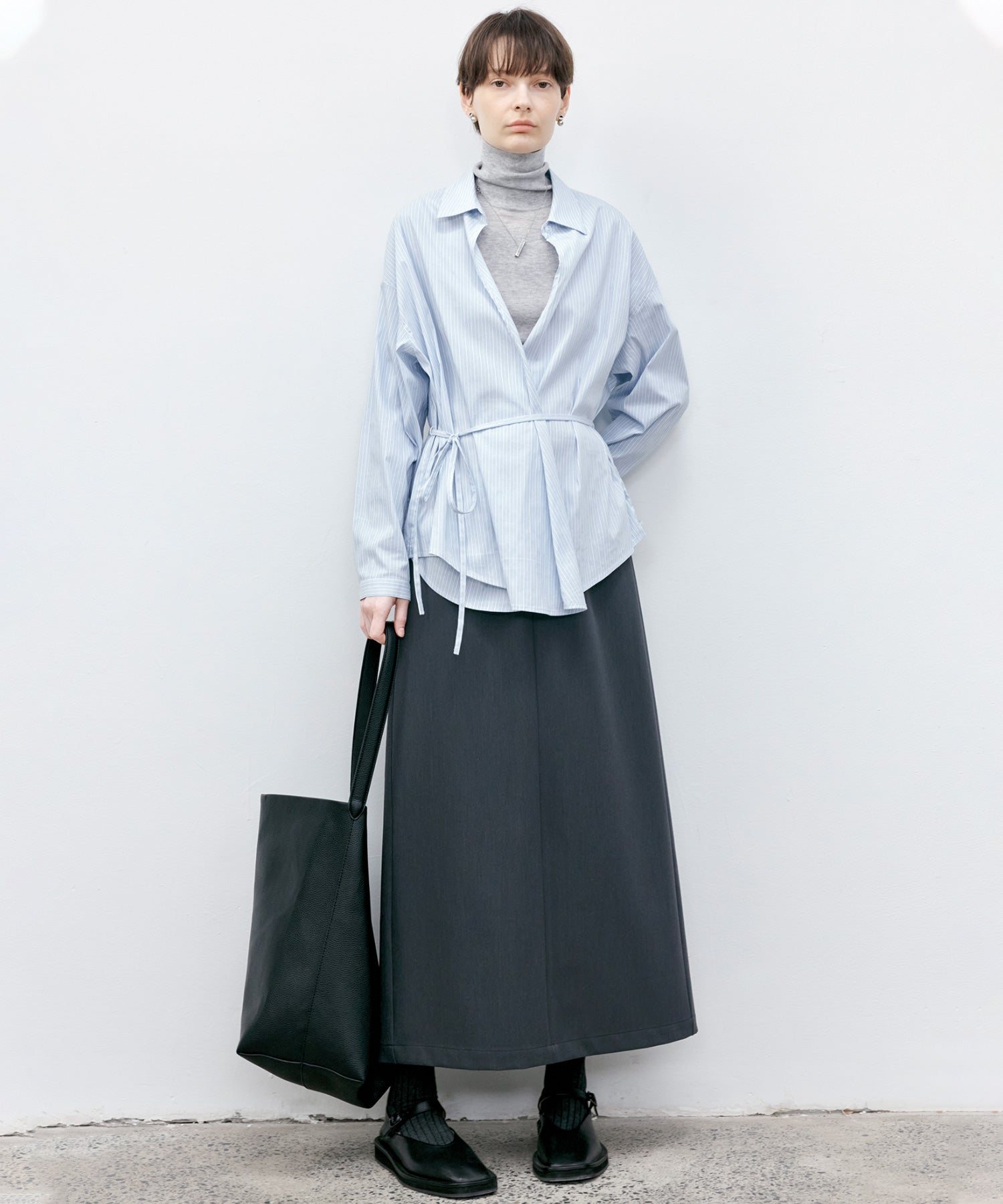 Contrast Panel Turtleneck Top