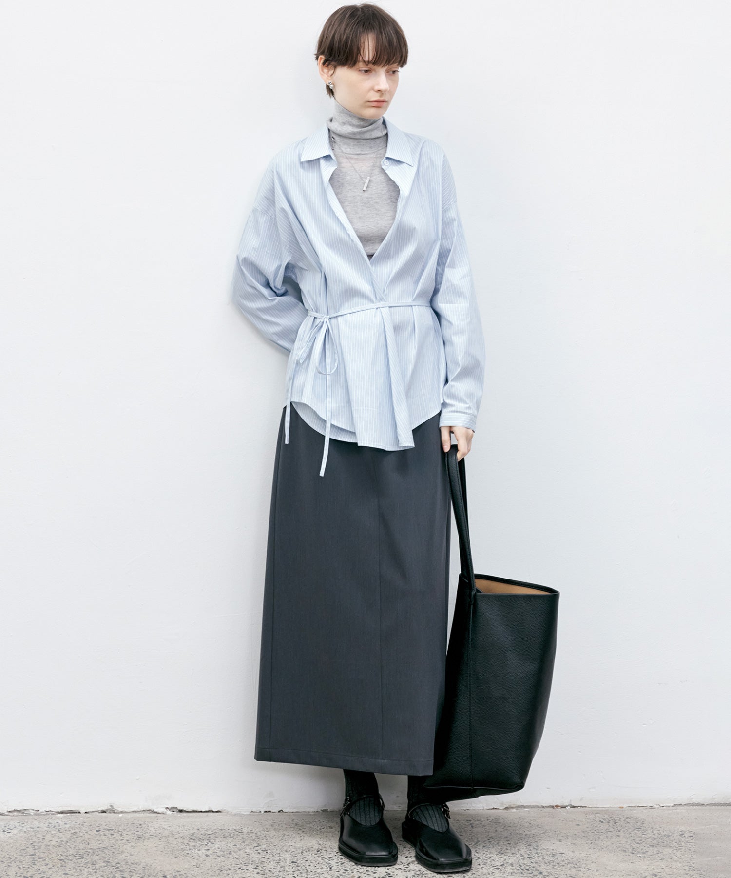 Contrast Panel Turtleneck Top