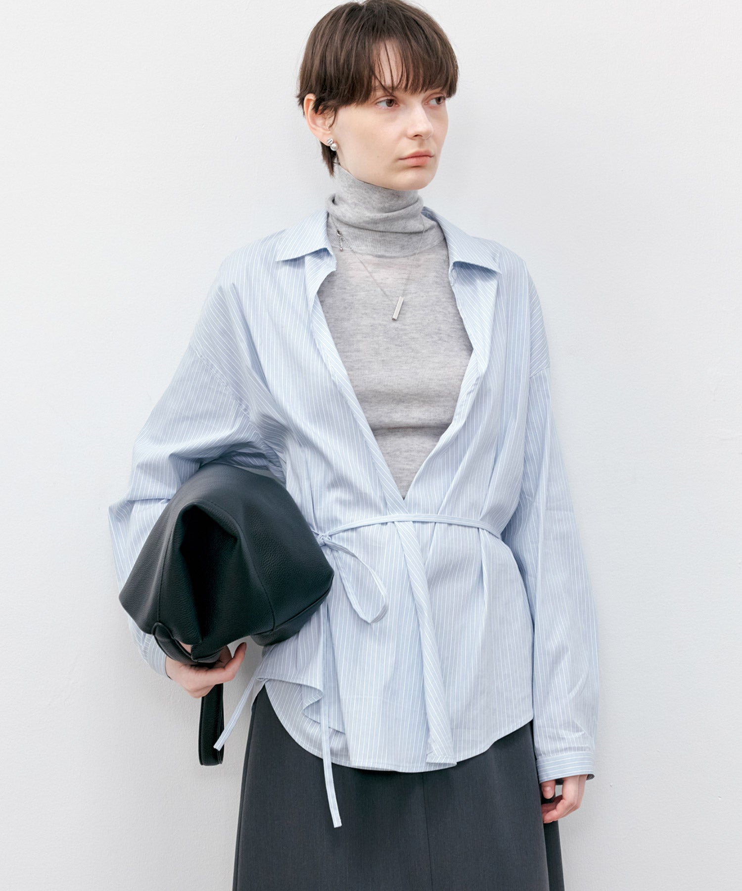 Contrast Panel Turtleneck Top