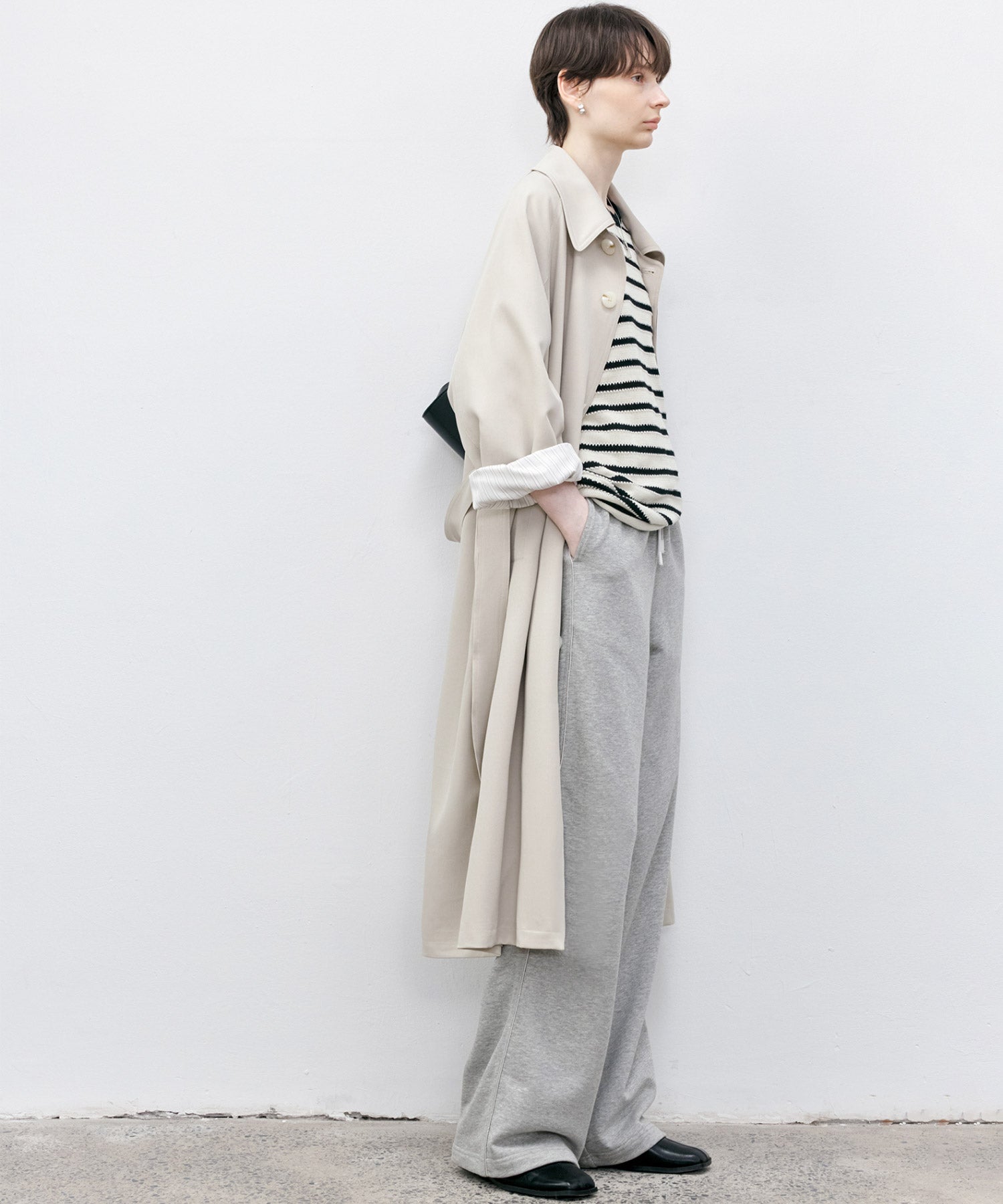 Textured Stripe Panel Knit Sweater