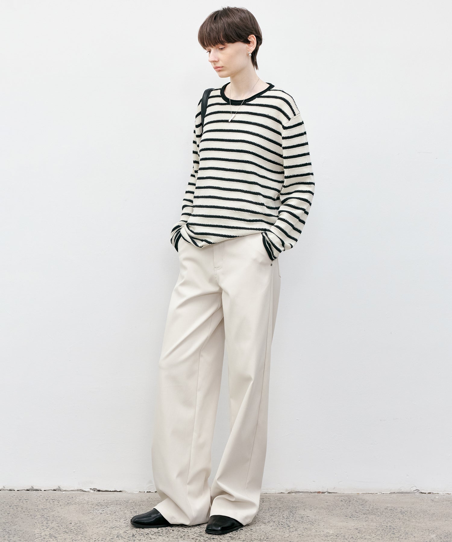 White Straight-Leg Pants
