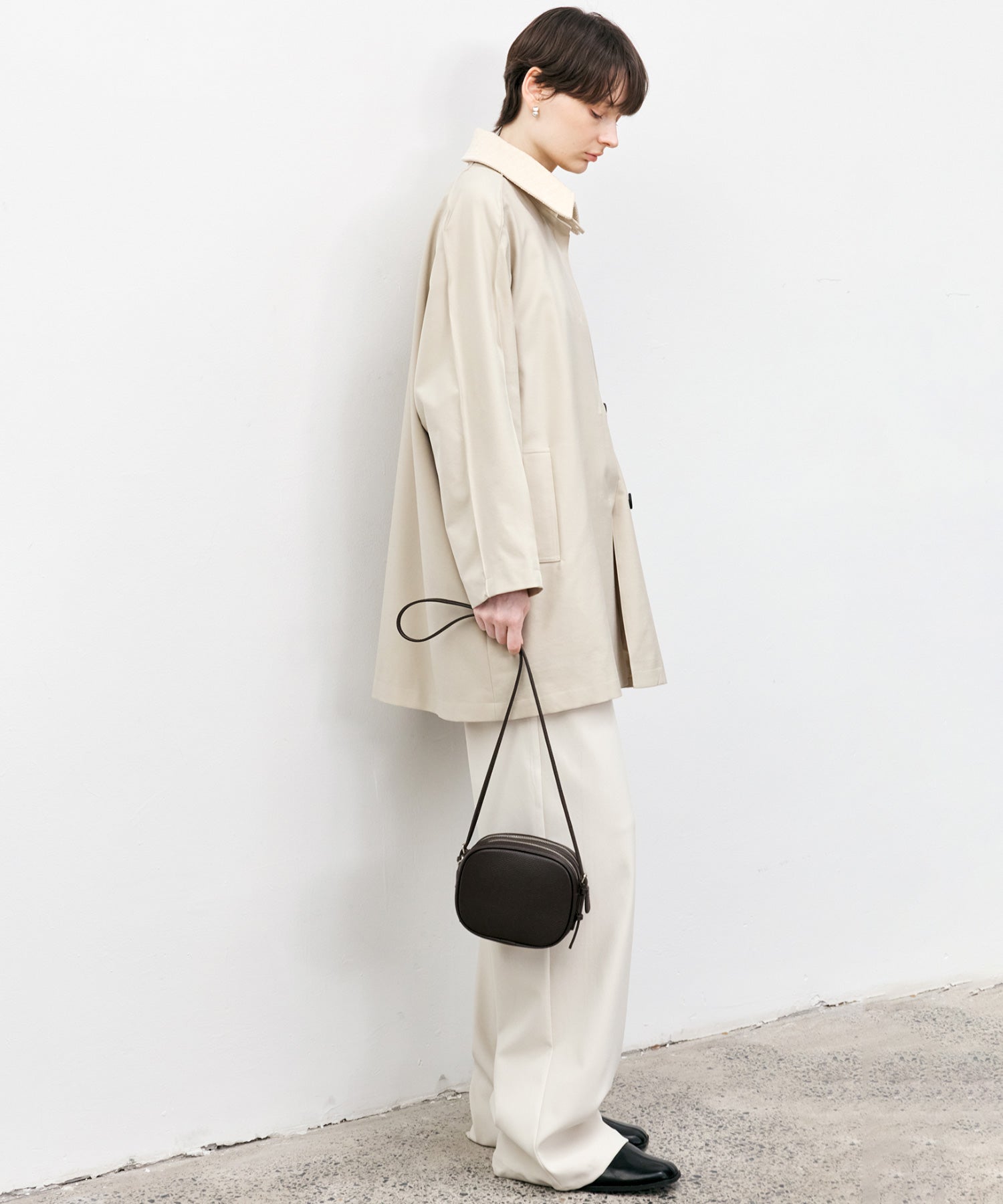 Oversized Corduroy Color-Block Long Coat