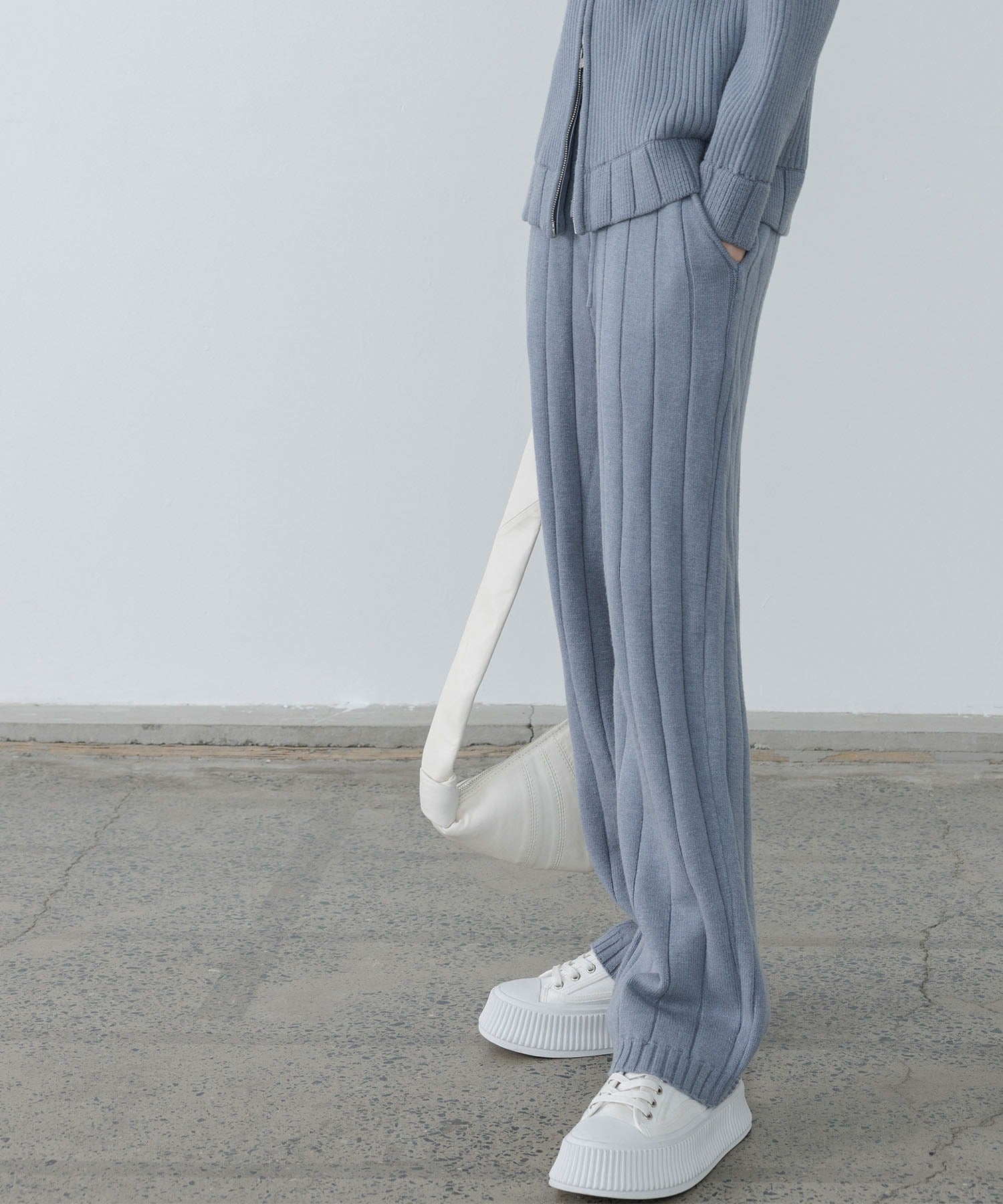 Wide Rib Knit Pants