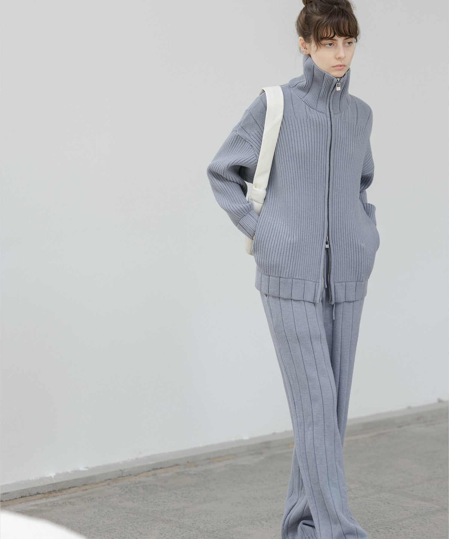 Wide Rib Knit Pants