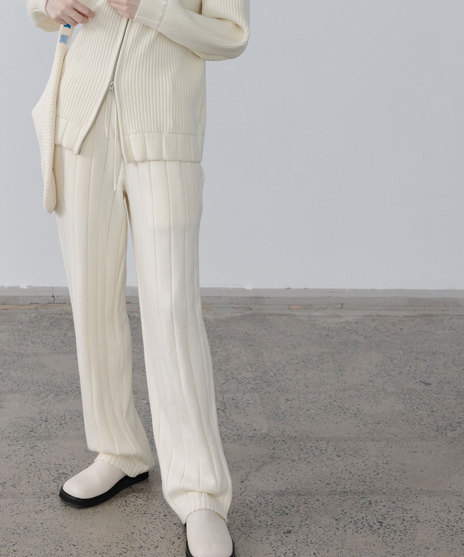 Wide Rib Knit Pants