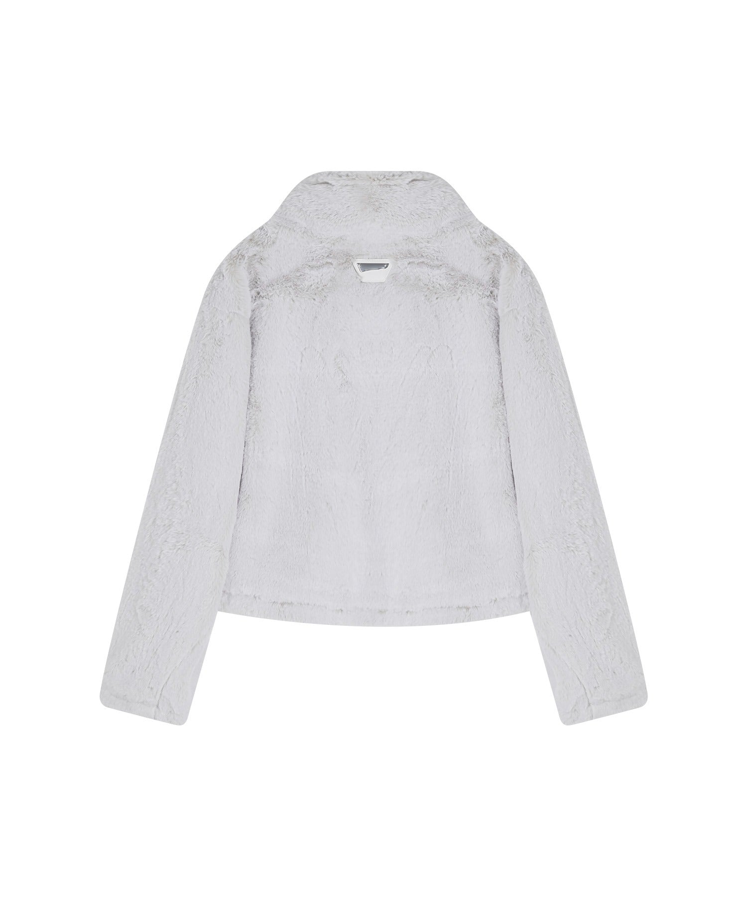 High Neck Short Duffle Coat with Faux Fur Trim