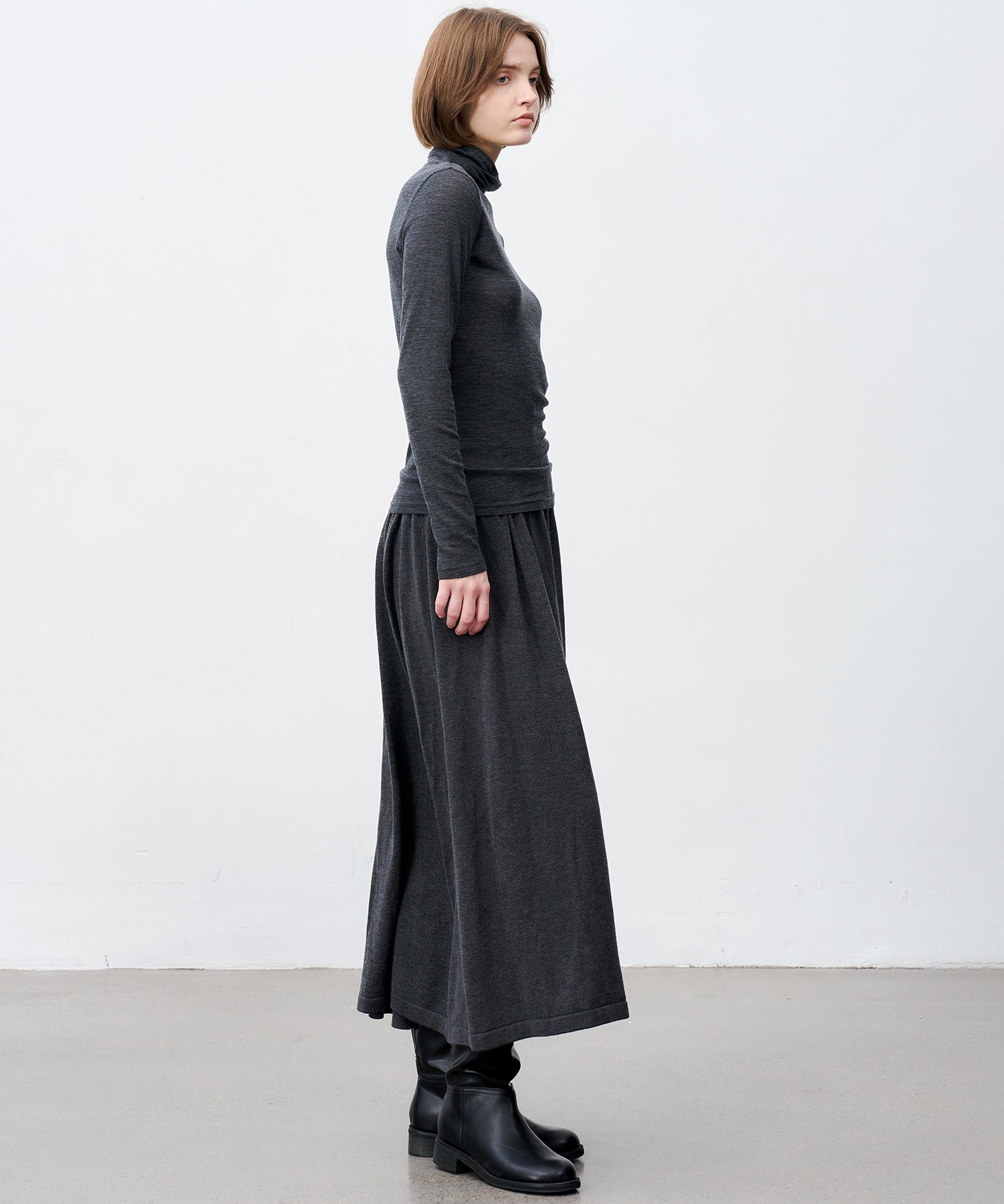Slim-Fit Wool Turtleneck Knit Top
