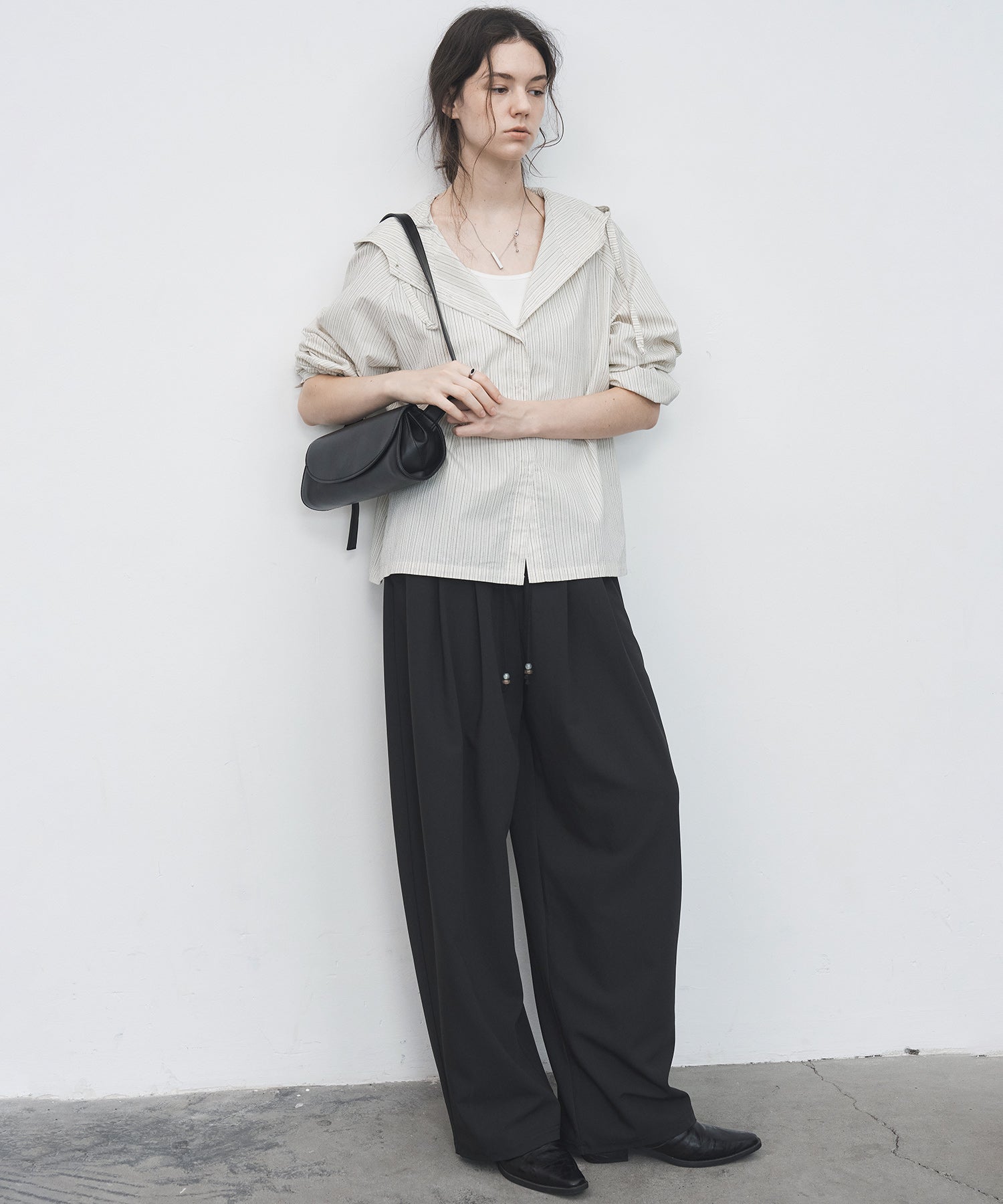 Striped Hooded Shirt Jacket – Drawstring & Relaxed Fit