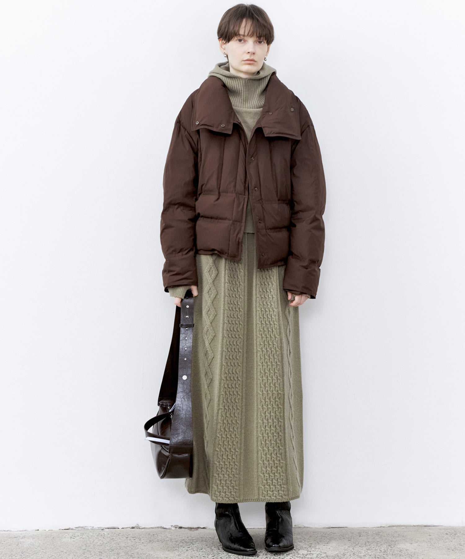 Drop Shoulder Short Puffer with Shaped Waist Design