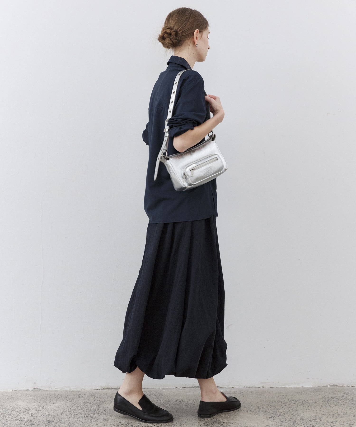 Structured Balloon Silhouette Long Skirt