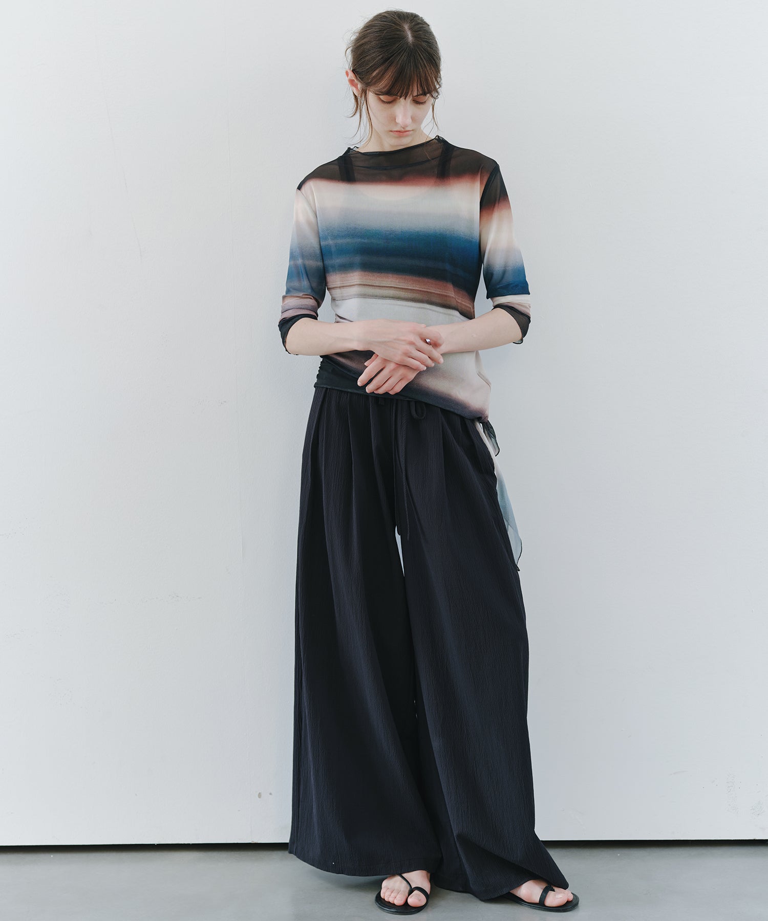 「7月上旬~中旬出荷」Textured Wide Easy Pants
