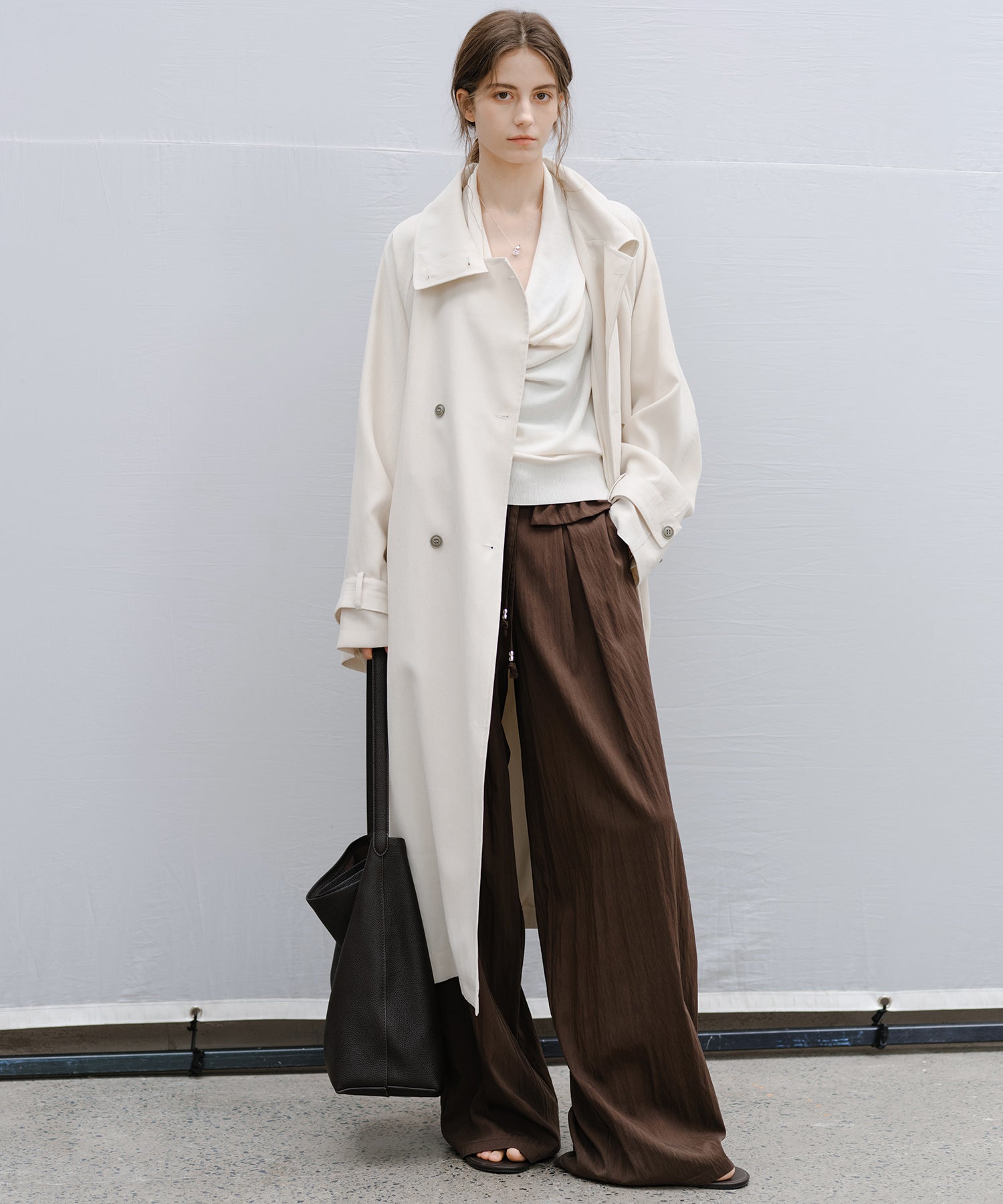 "Shipping from late February to early March" Curved Wide-Leg Drawstring Pants