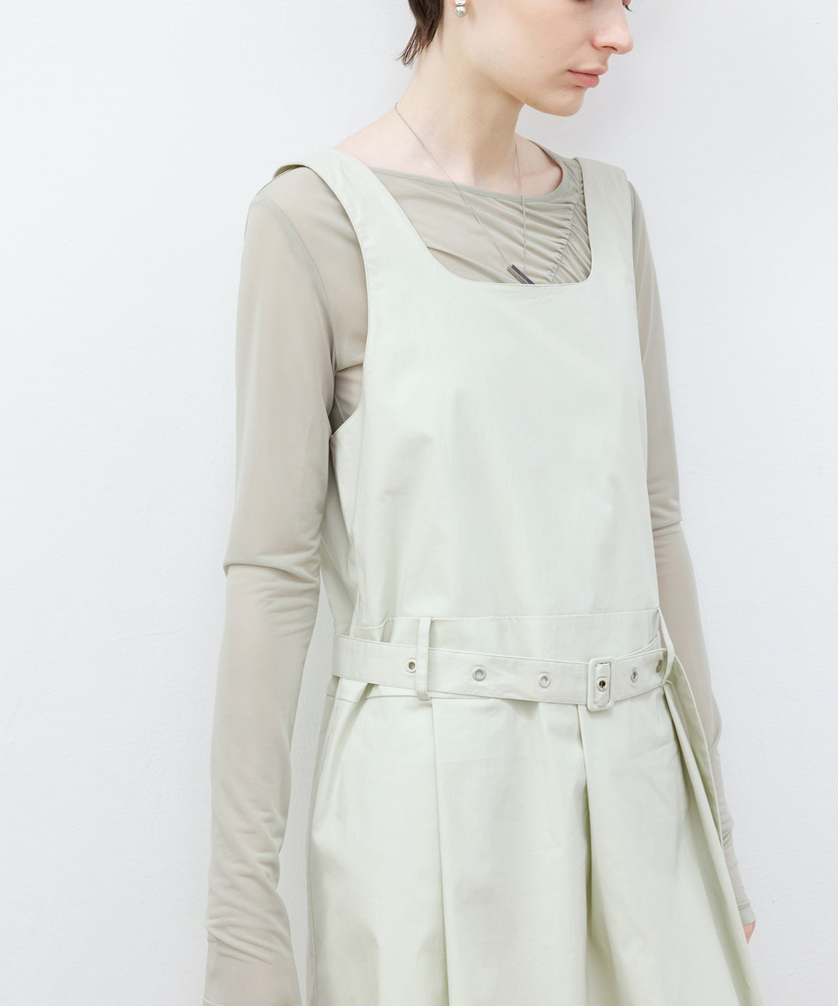 Belted Pleated Mini Dress