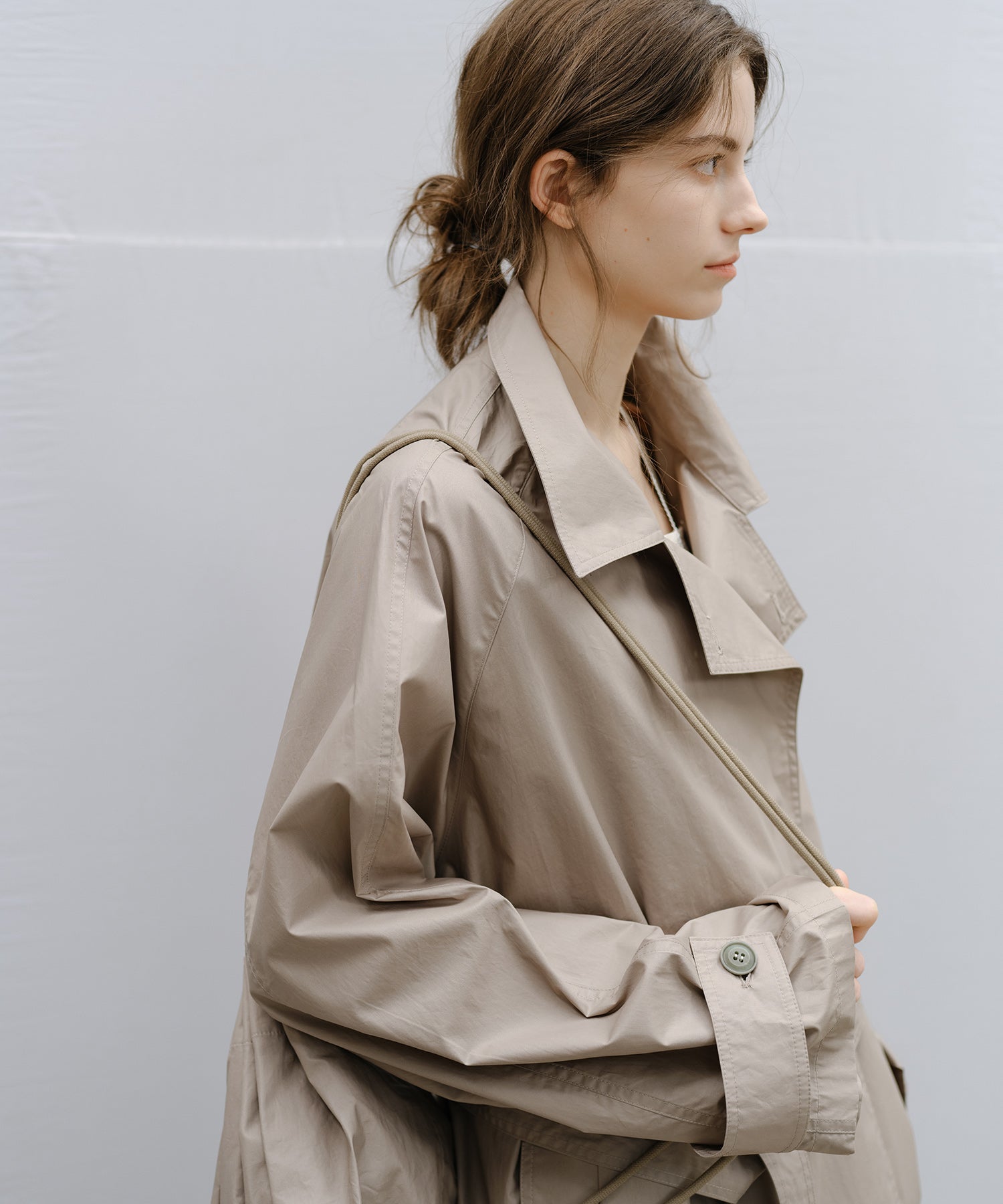 "Shipping from late February to early March" Belted Cropped Trench Jacket