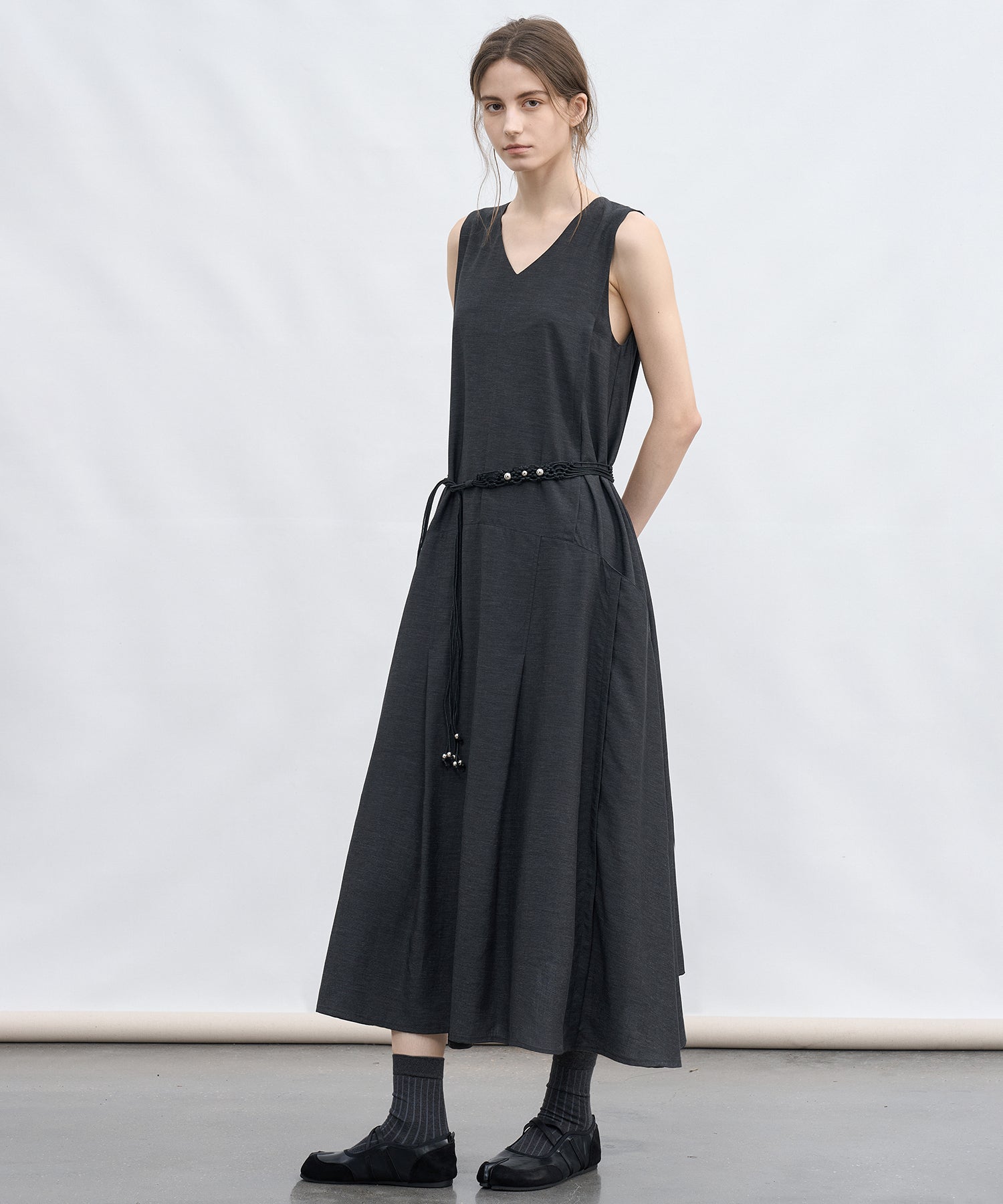 Sleeveless V-Neck A-Line Dress