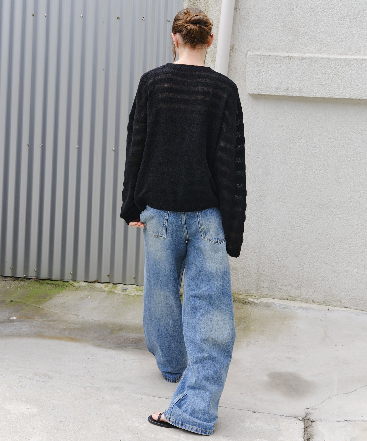 「9月下旬出荷予定」Washed Wide Straight Denim Pants