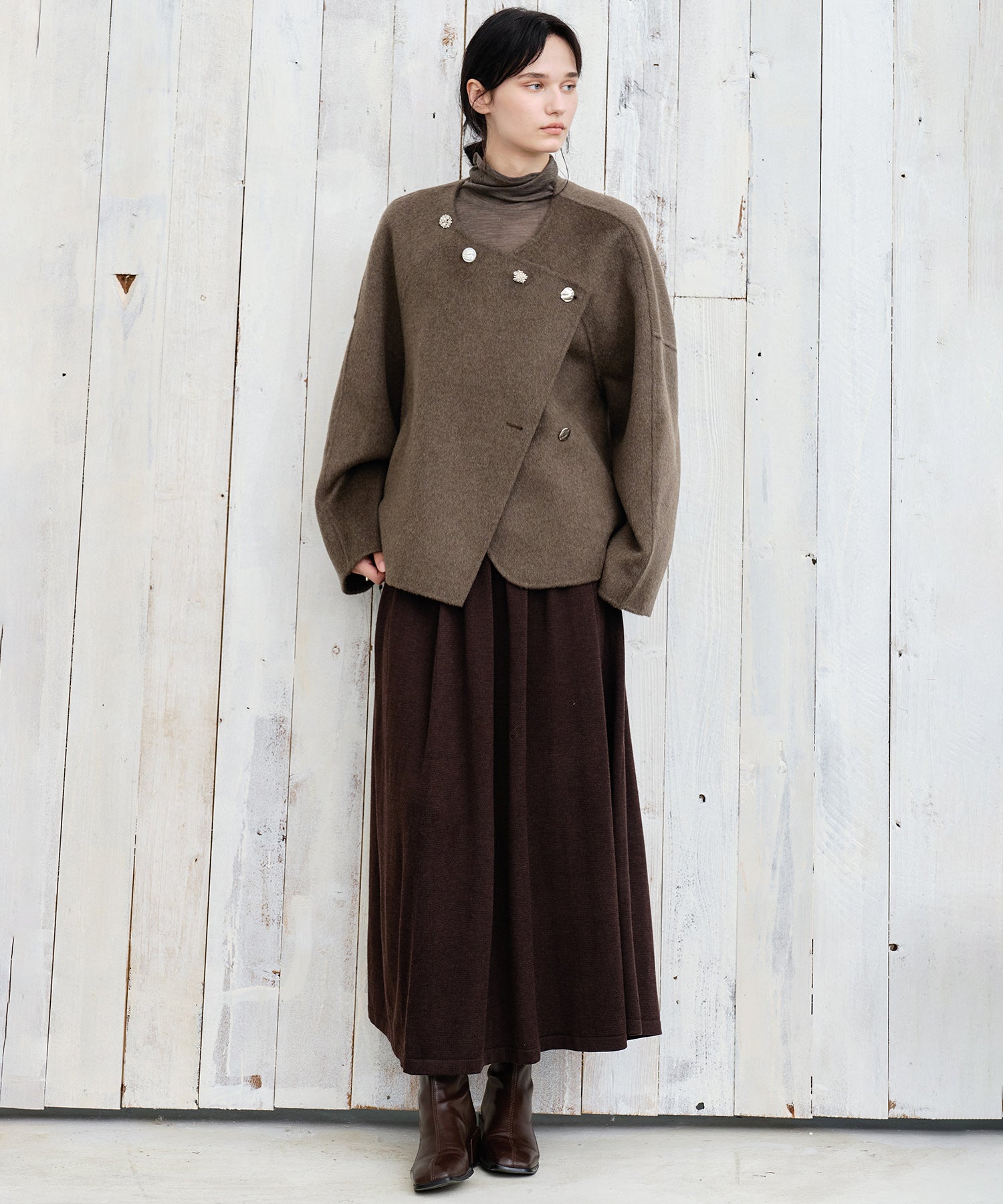 100% Wool Multi-Button Double-Face Short Coat