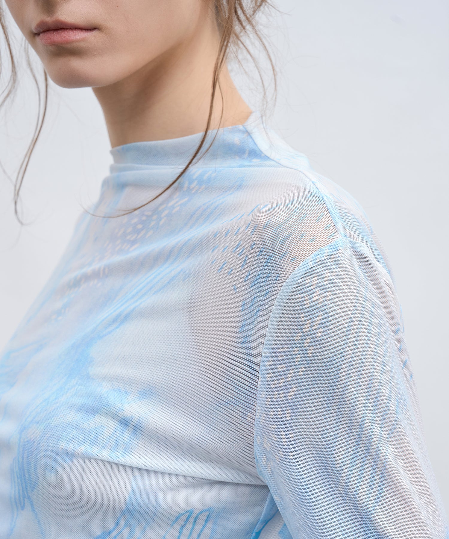 Art Print Sheer Top