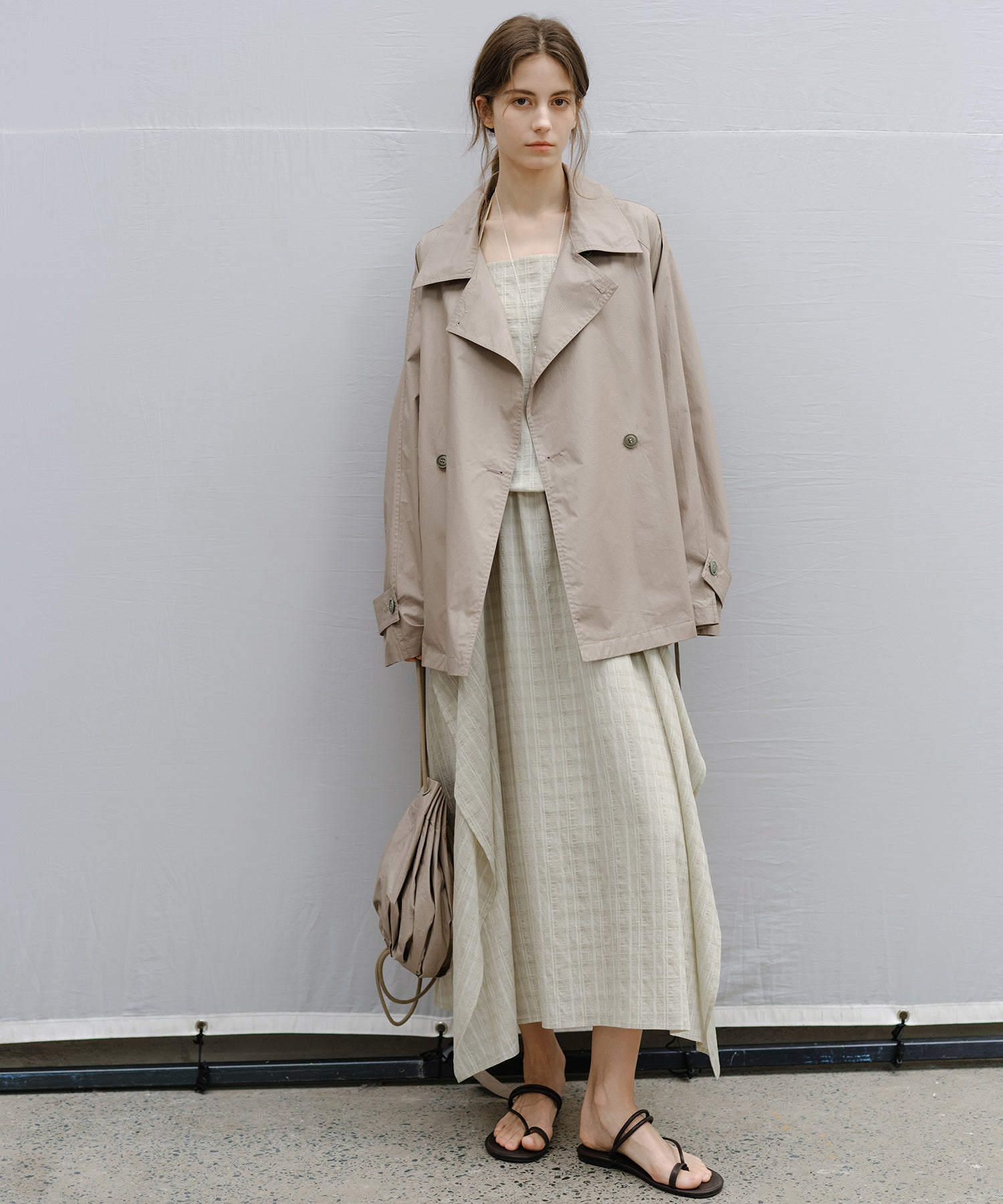 Textured Crepe Slip Dress