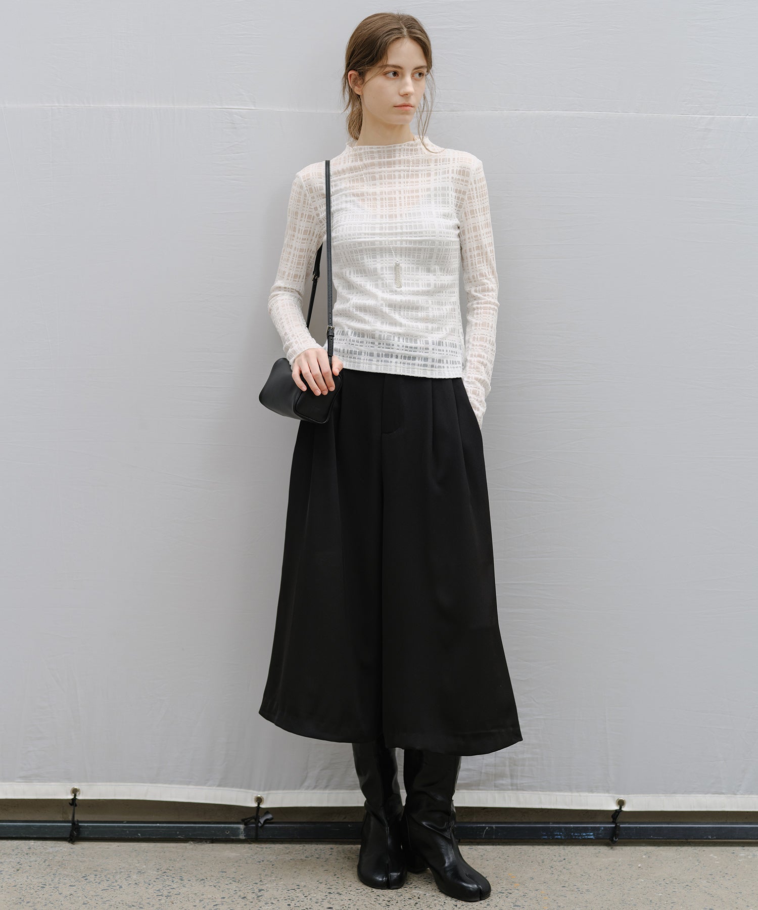 Wide-Leg Culotte Slacks