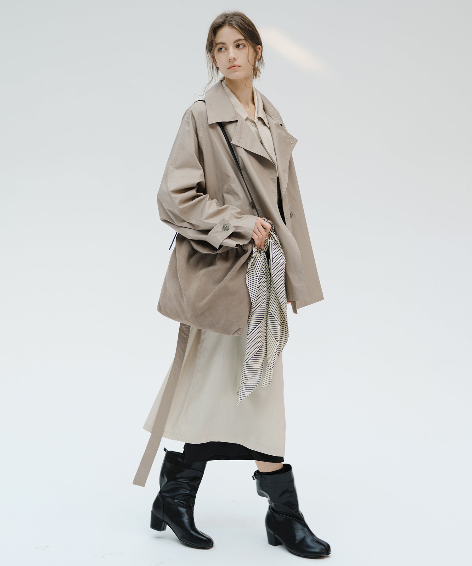"Shipping from late February to early March" Belted Cropped Trench Jacket