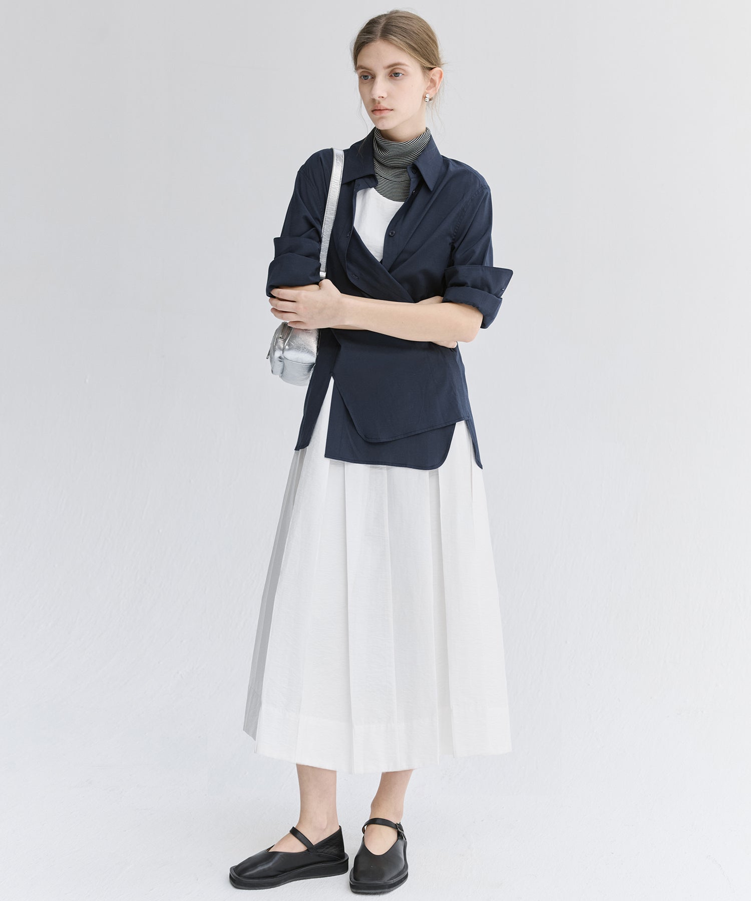 Tucked Sleeveless Long Dress