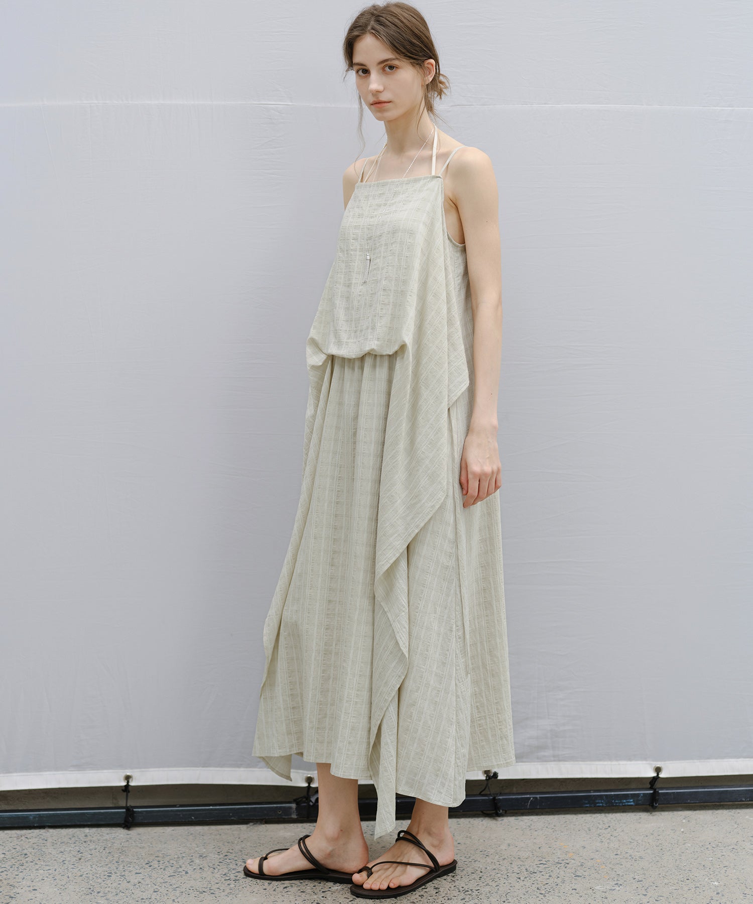 Textured Crepe Slip Dress