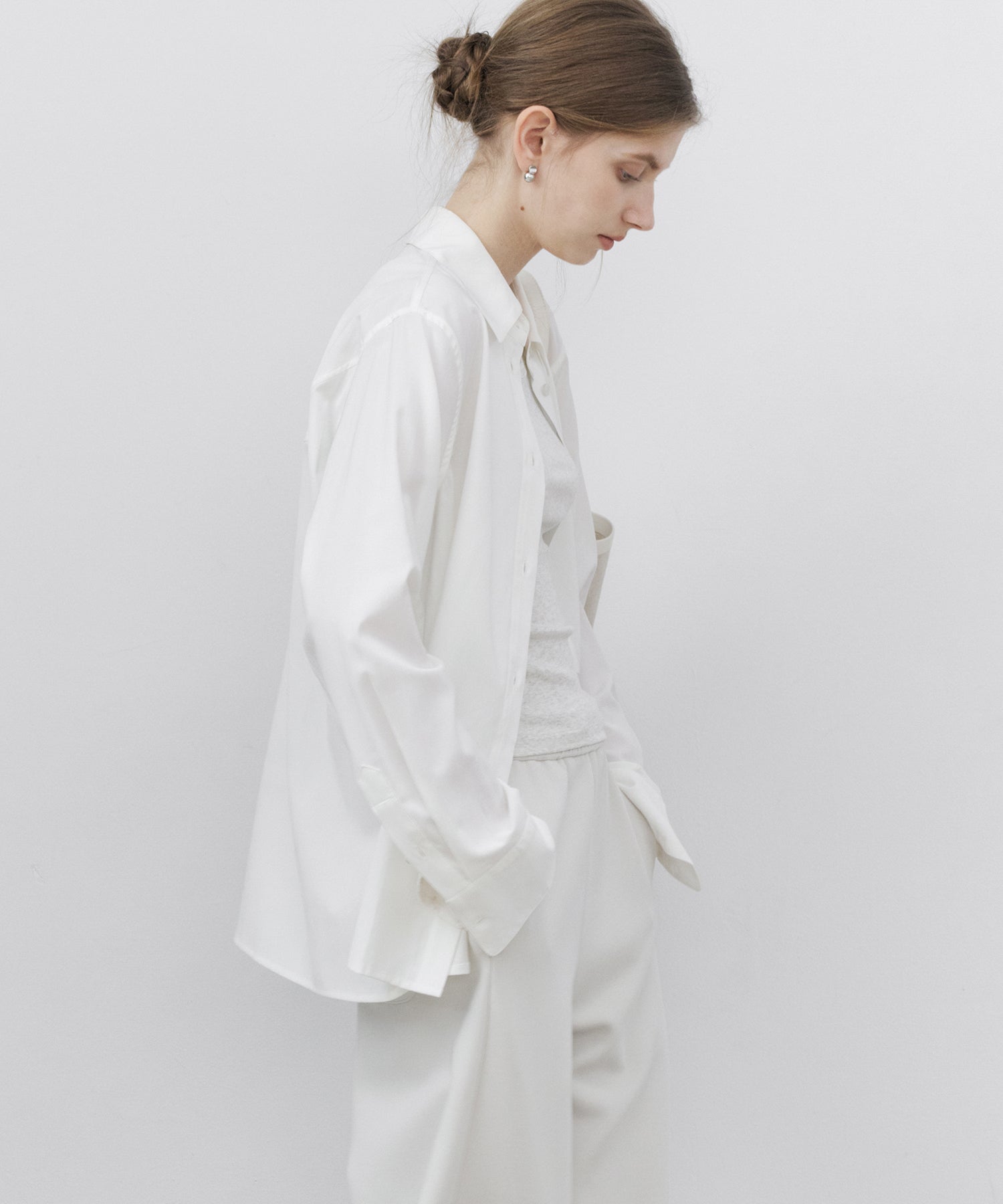 2-Way Asymmetric Button Long Sleeve Shirt