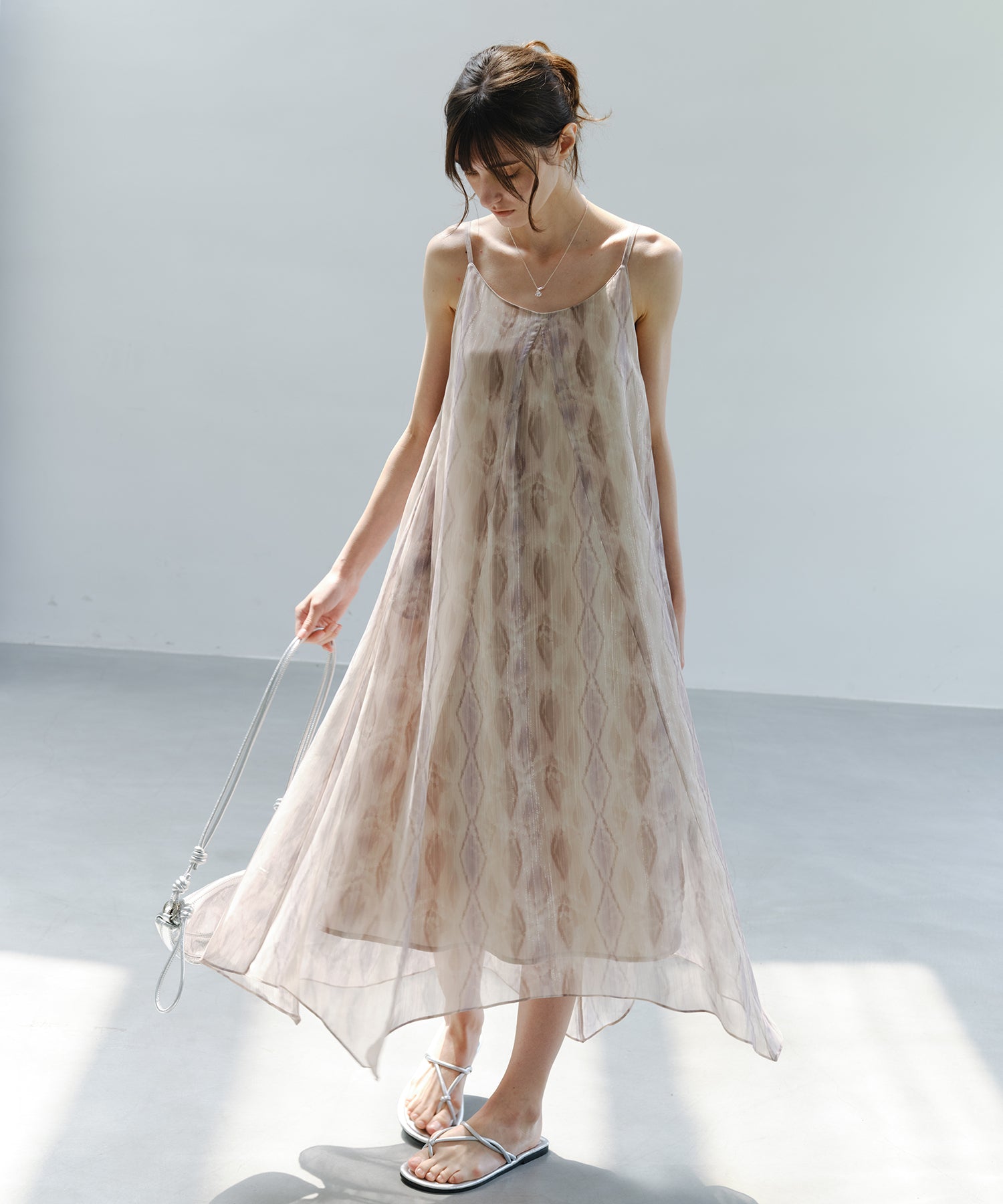 「7月上旬~中旬出荷」Abstract Art Print Cami Dress