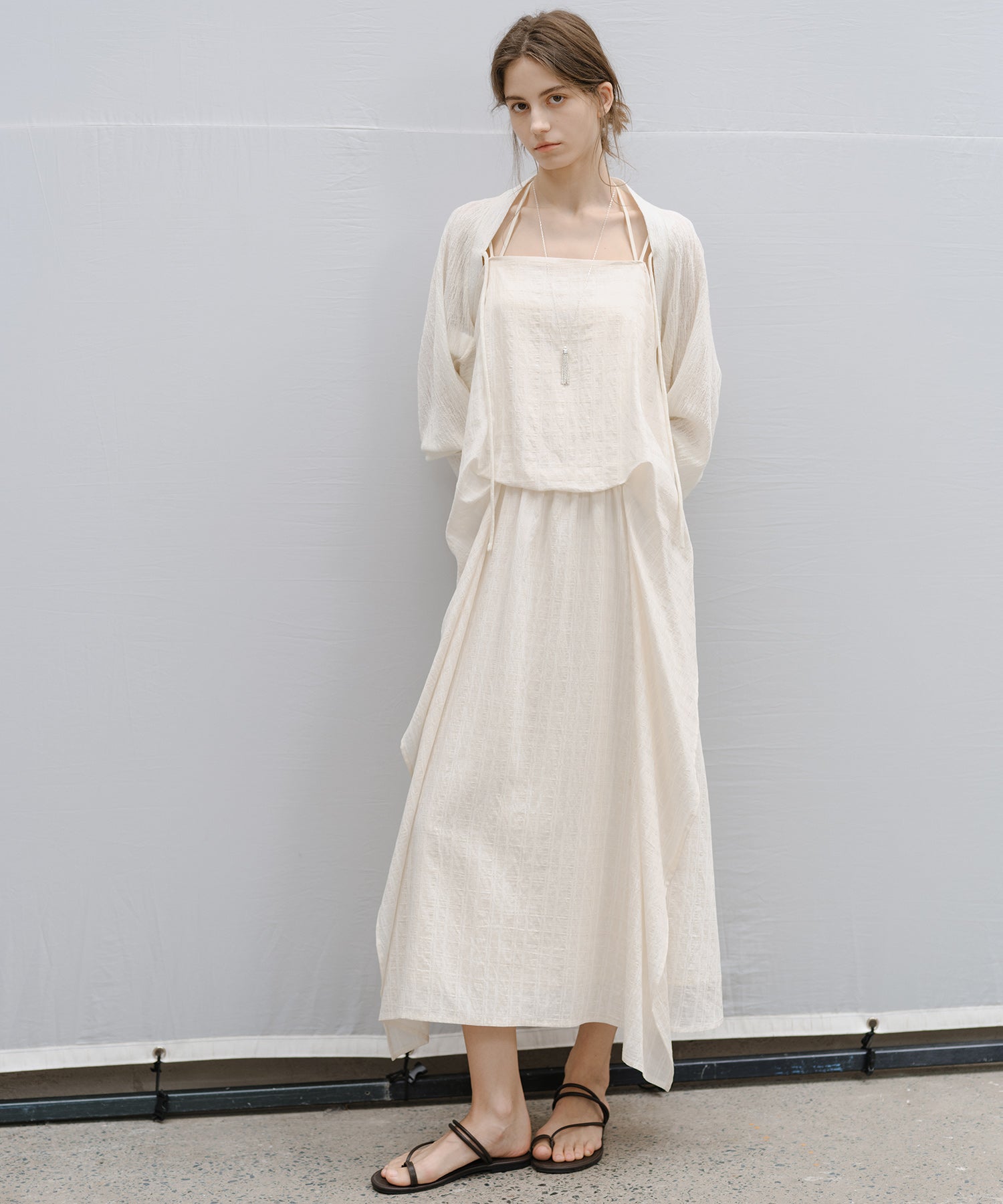 "Shipping from late February to early March" Textured Sheer Bolero Cardigan