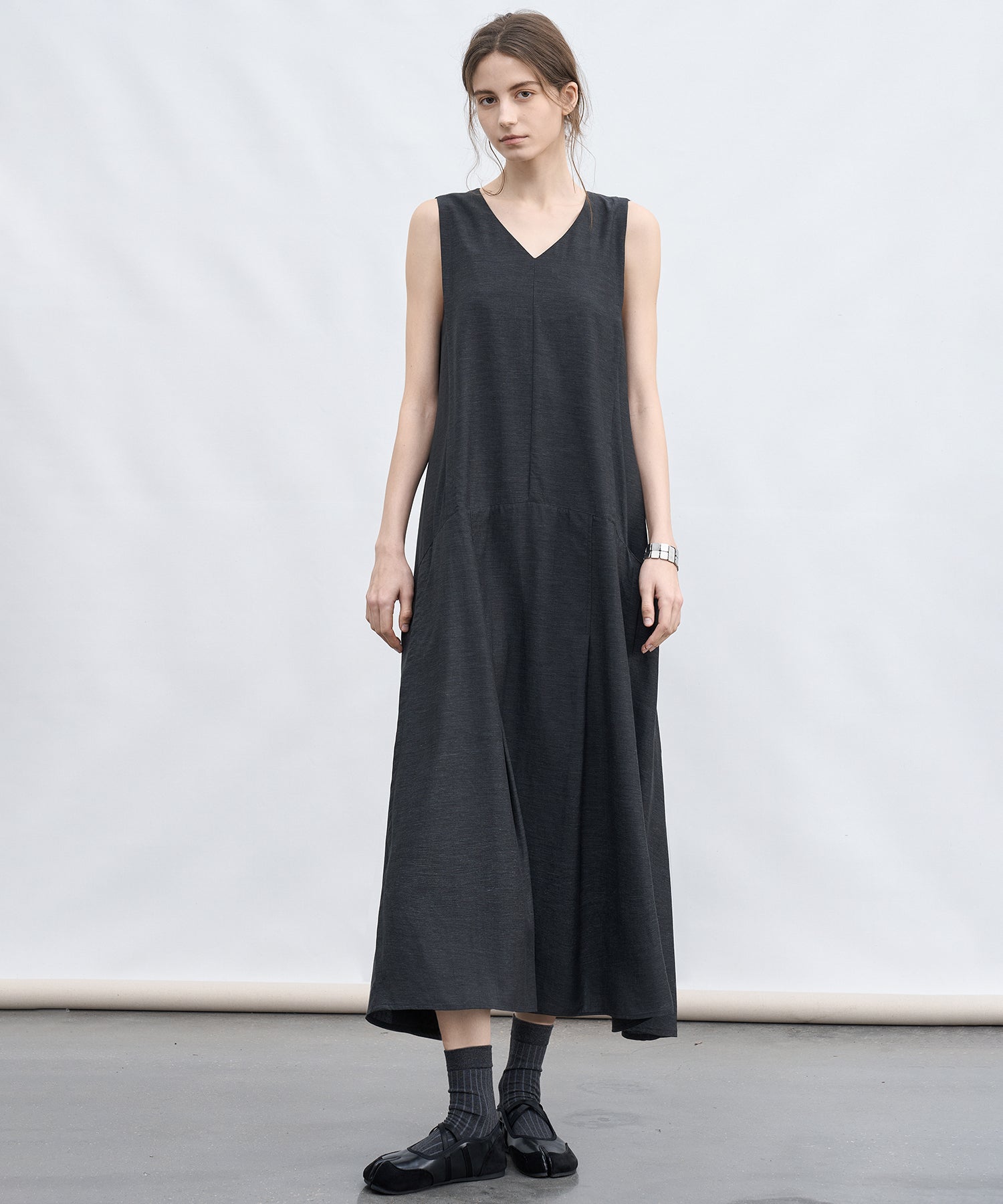 Sleeveless V-Neck A-Line Dress