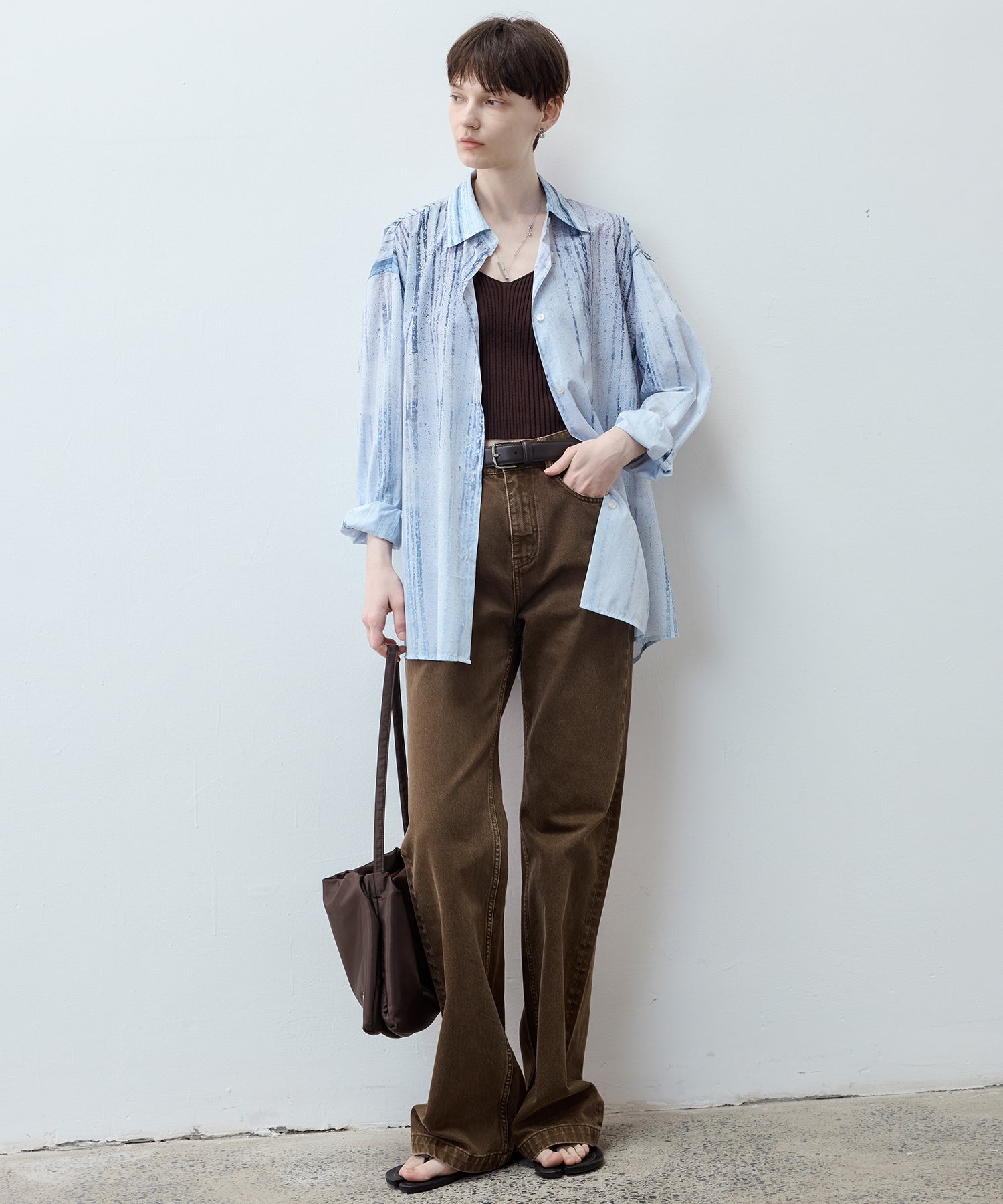 UPF50+ Rain Art Sheer Oversized Shirt