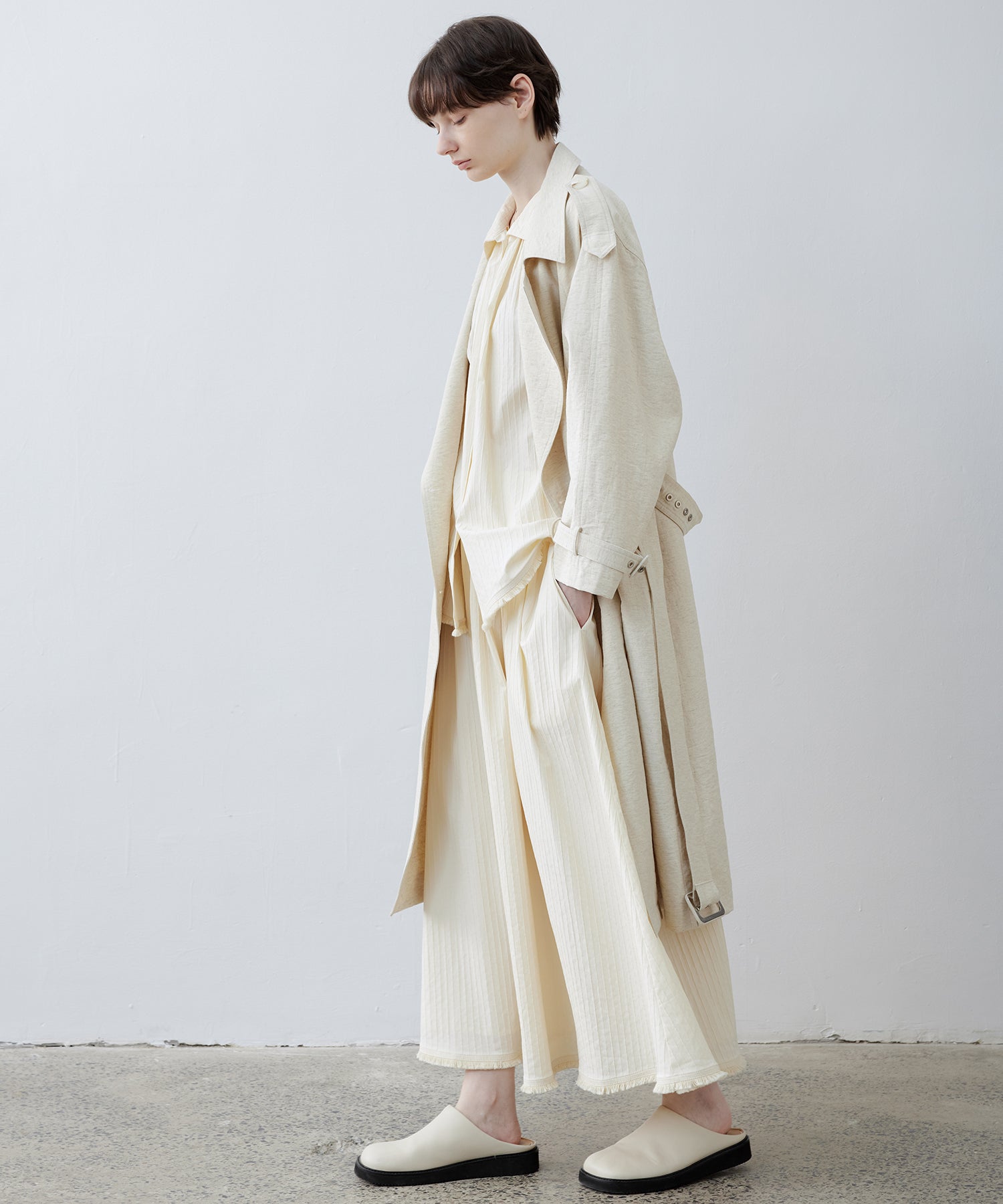 Double-Breasted Epaulette Trench Coat