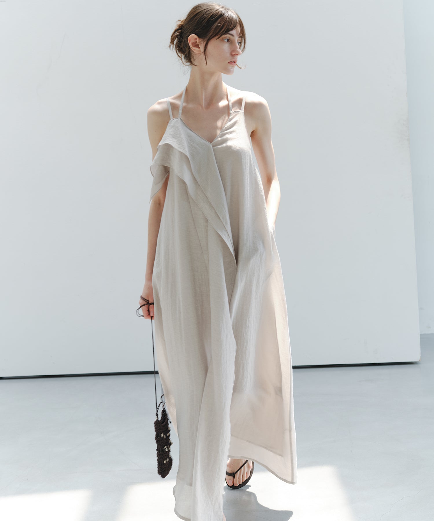 「6月上旬~中旬出荷」Asymmetrical Layered Cami Dress