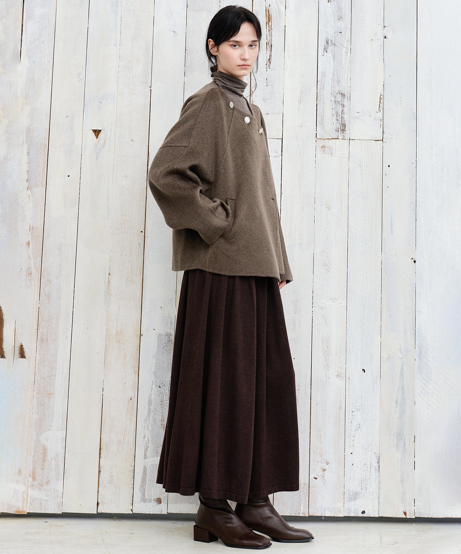 100% Wool Multi-Button Double-Face Short Coat
