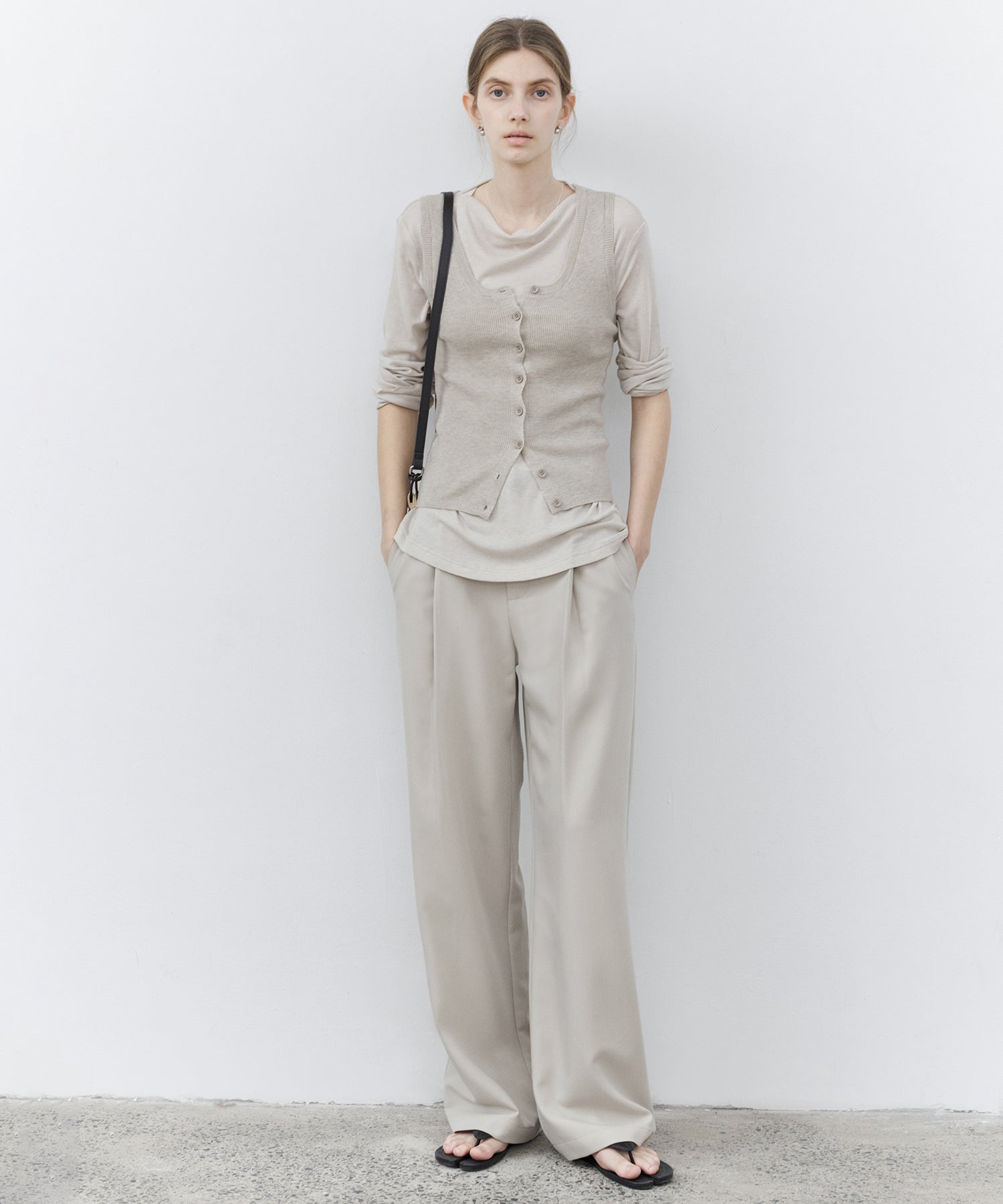 Rib Knit Button-Front Tank Top