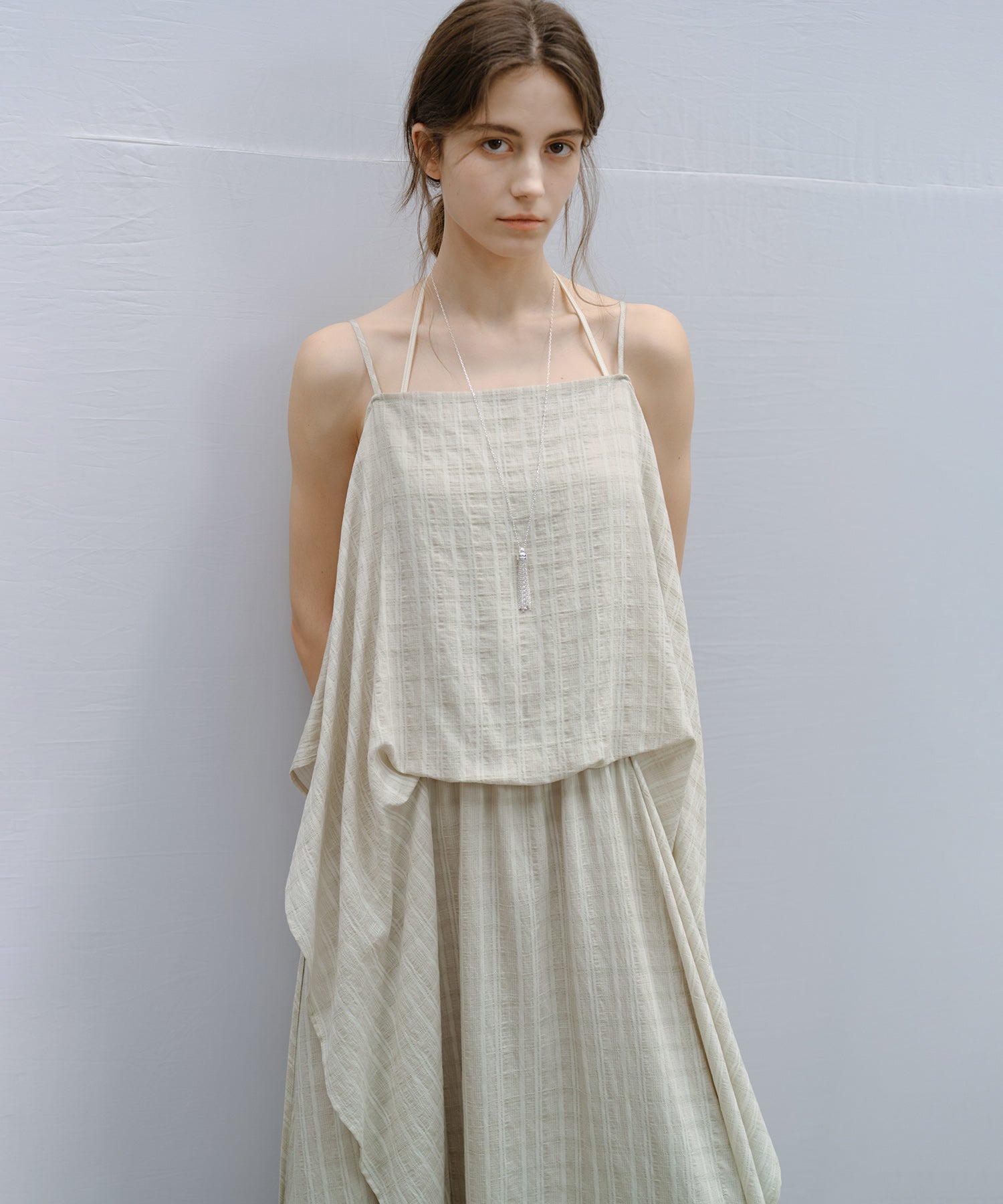 Textured Crepe Slip Dress