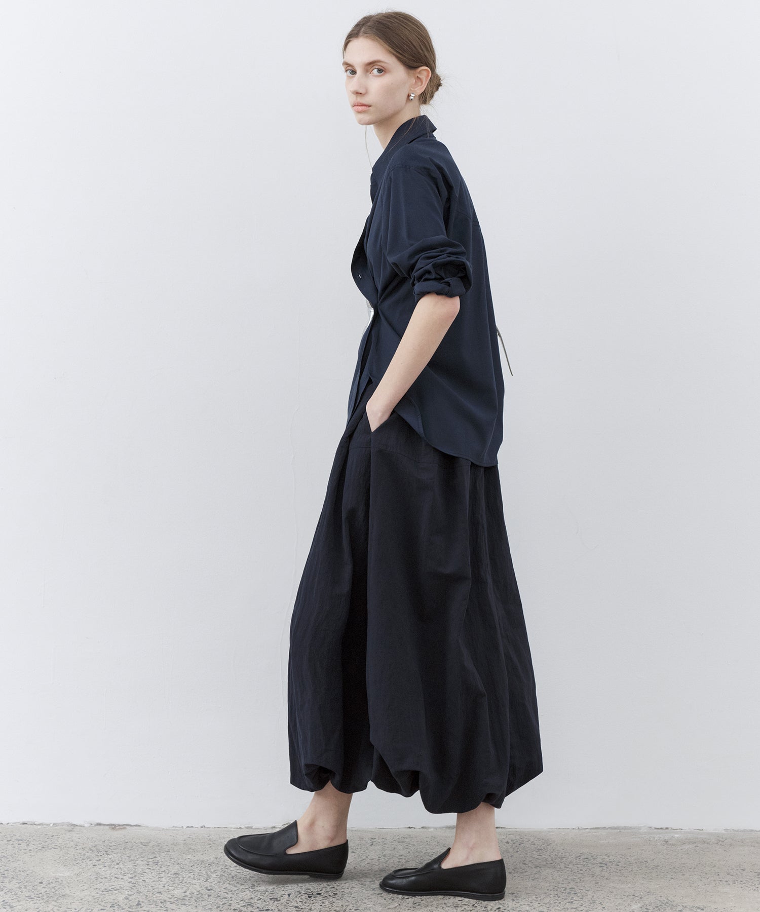 Structured Balloon Silhouette Long Skirt