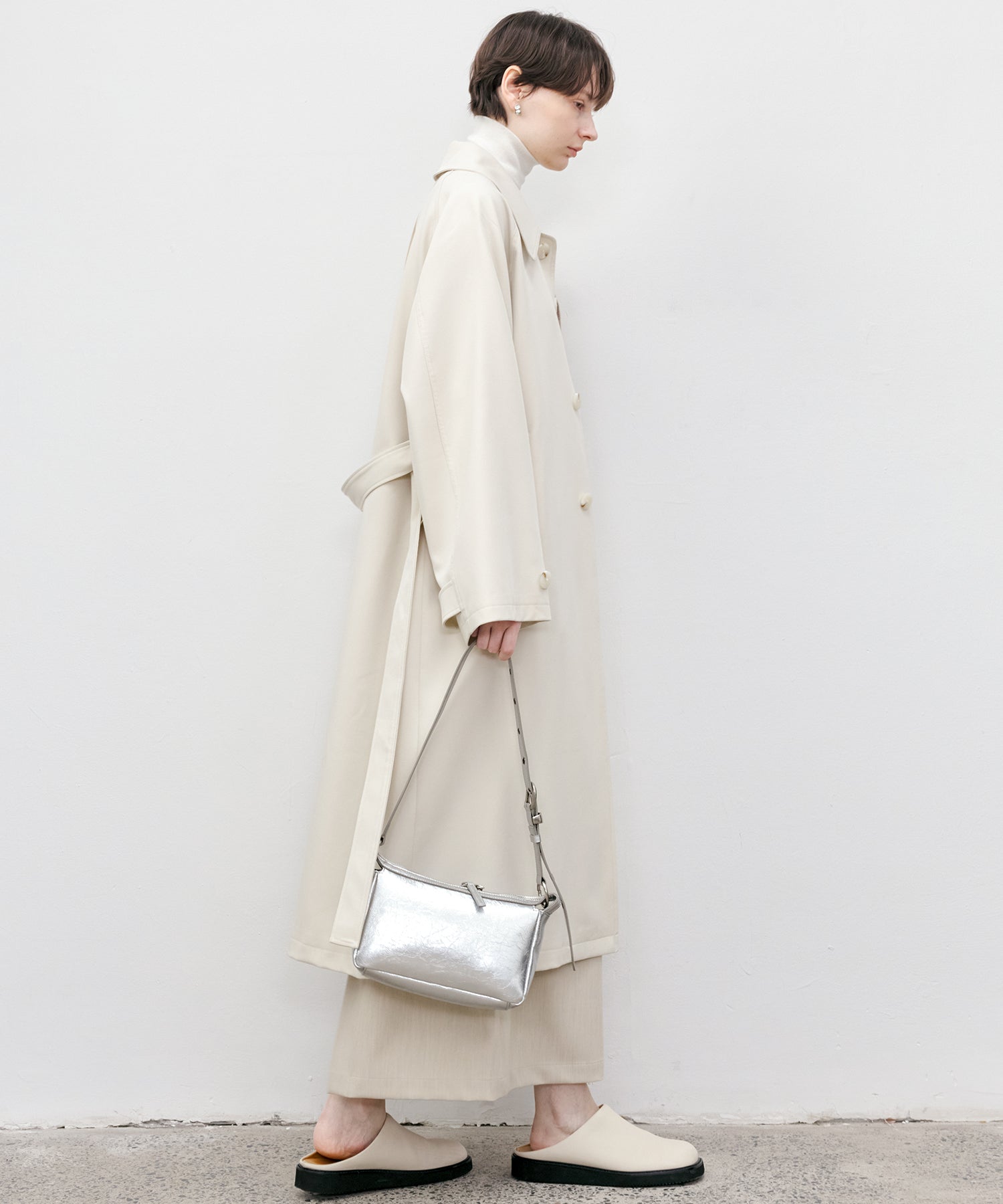 Oversized Raglan Sleeve Long Coat with Belt
