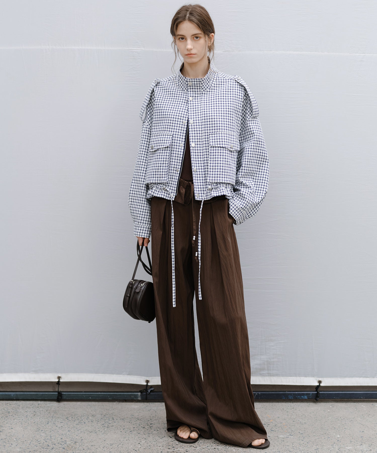 "Shipping from late February to early March" Curved Wide-Leg Drawstring Pants