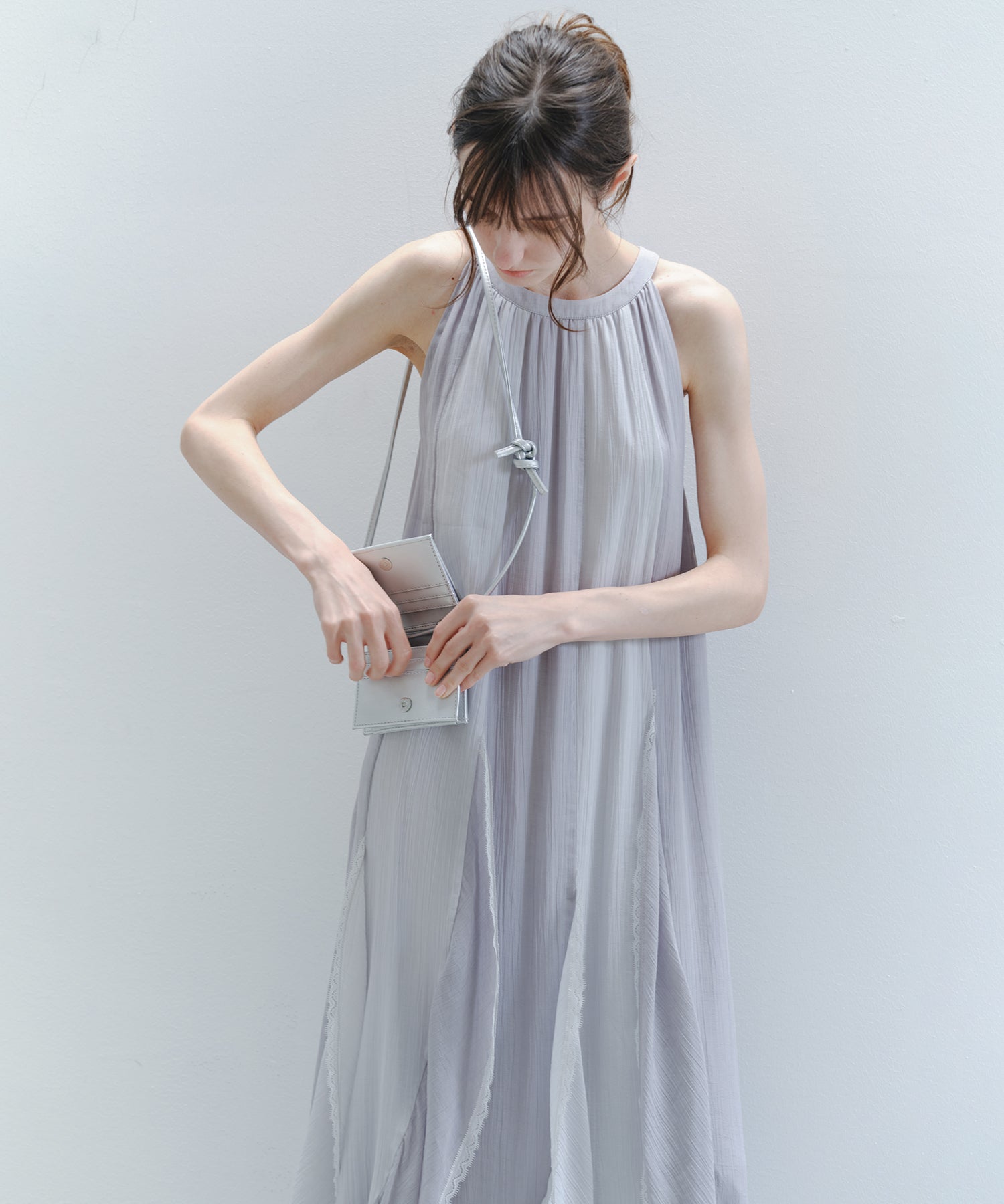 「6月上旬~中旬出荷」Color Block Layered Sleeveless Dress