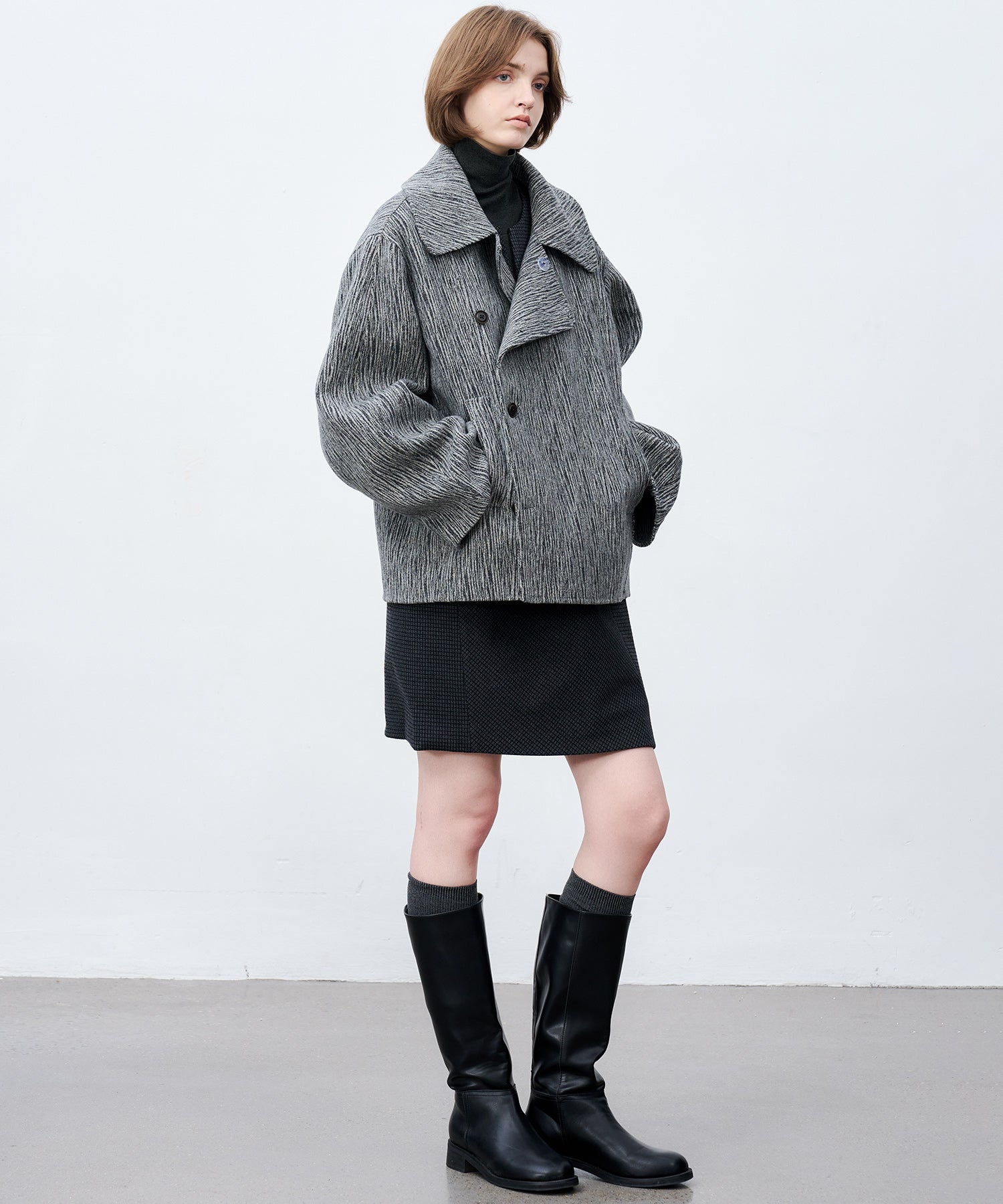 Jacquard Check Straight Jumper Dress