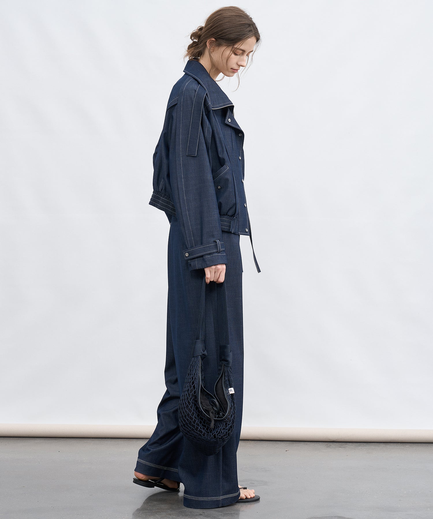 Lightweight Denim-Style Wide Leg Jumpsuit