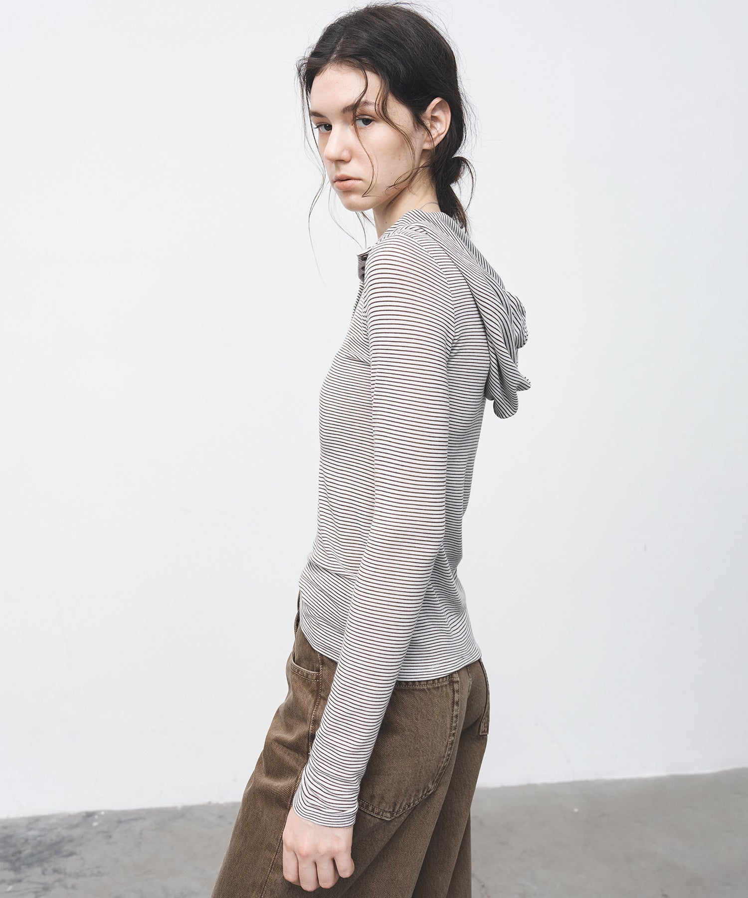 Striped Hooded Long-Sleeve Tee