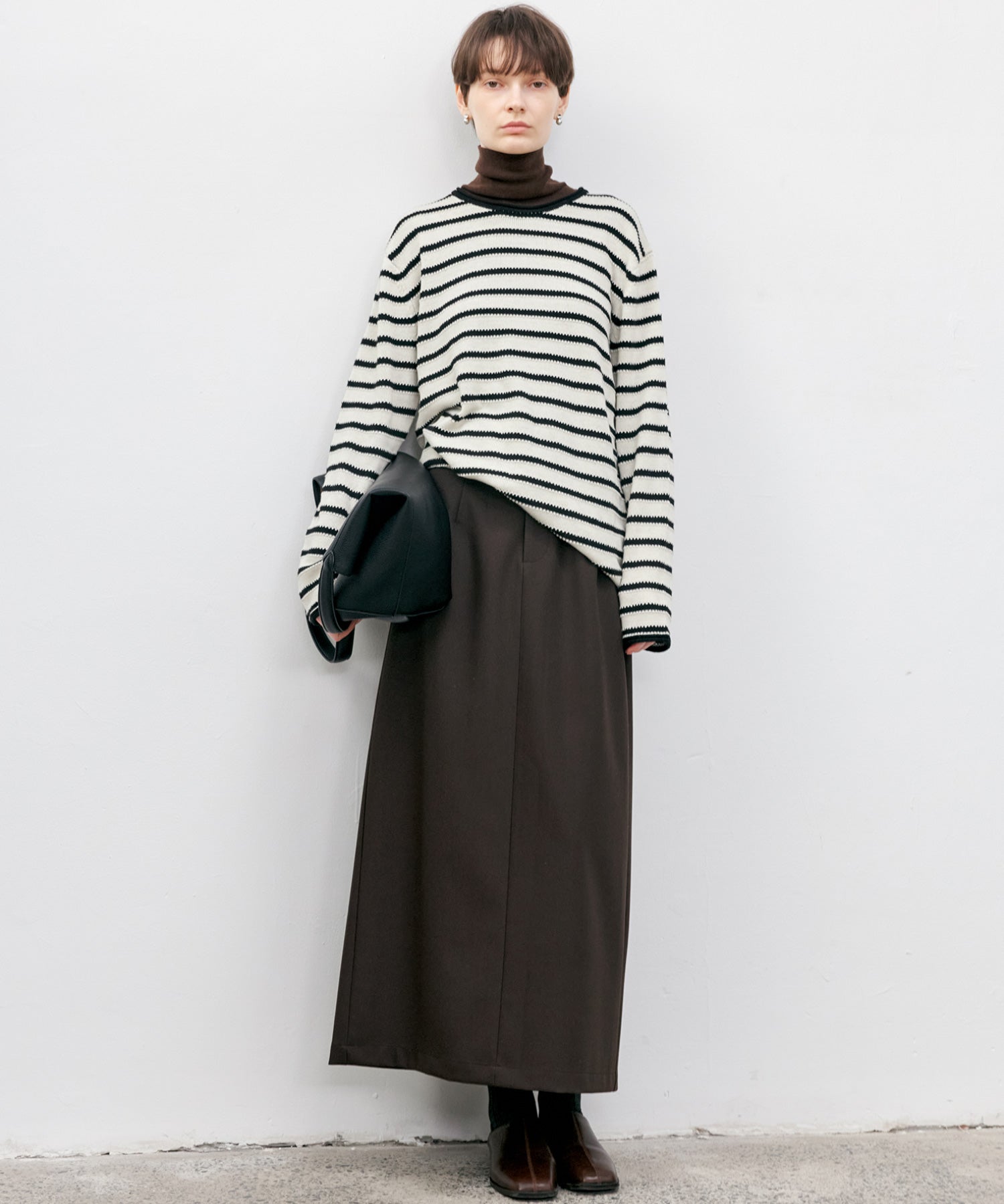 Contrast Panel Turtleneck Top