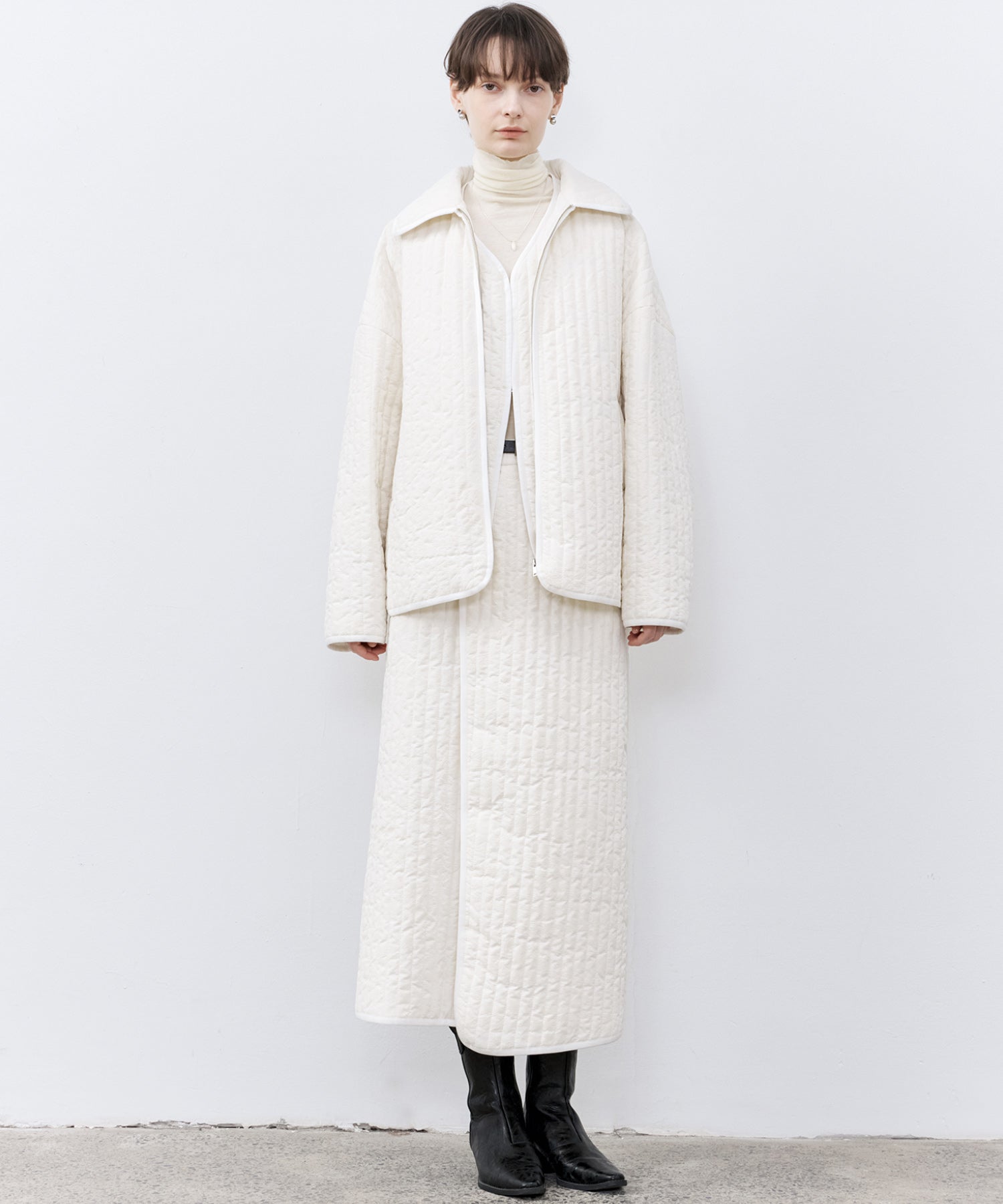 Flocked Print Quilted Jacket